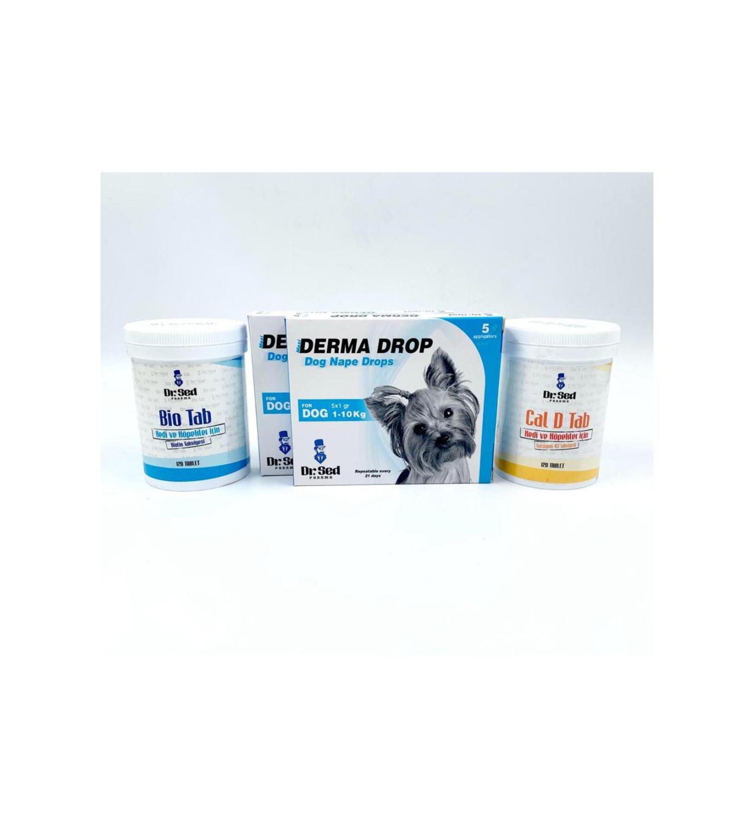 Dr. Sed Pharma 1-10kg Dog Neck Drops 2 boxes + Biotin and Calcium Supplement