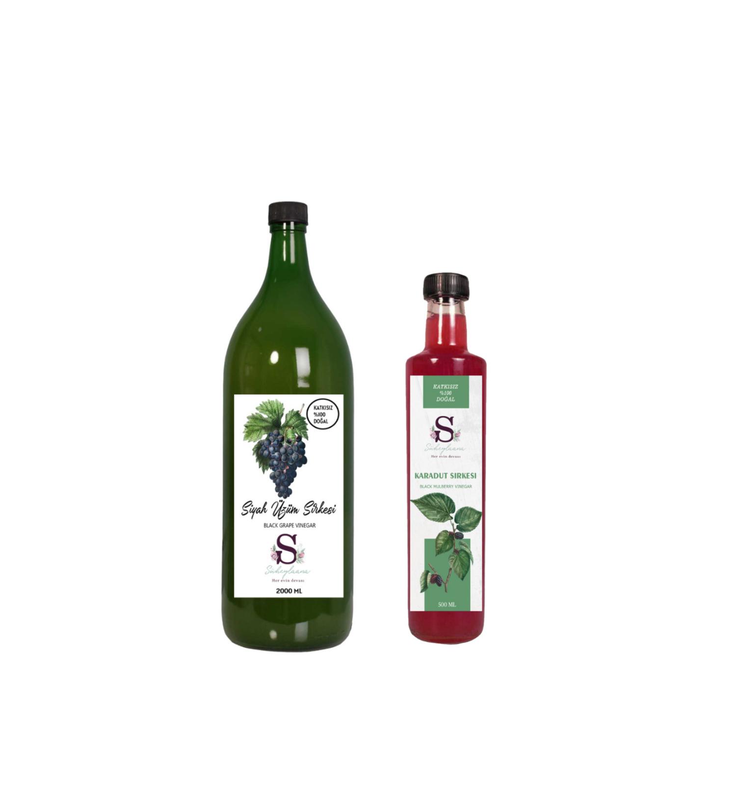 S heylaana Natural Black Grape Vinegar 2000 Ml - Natural Black Mulberry Vinegar 500 Ml