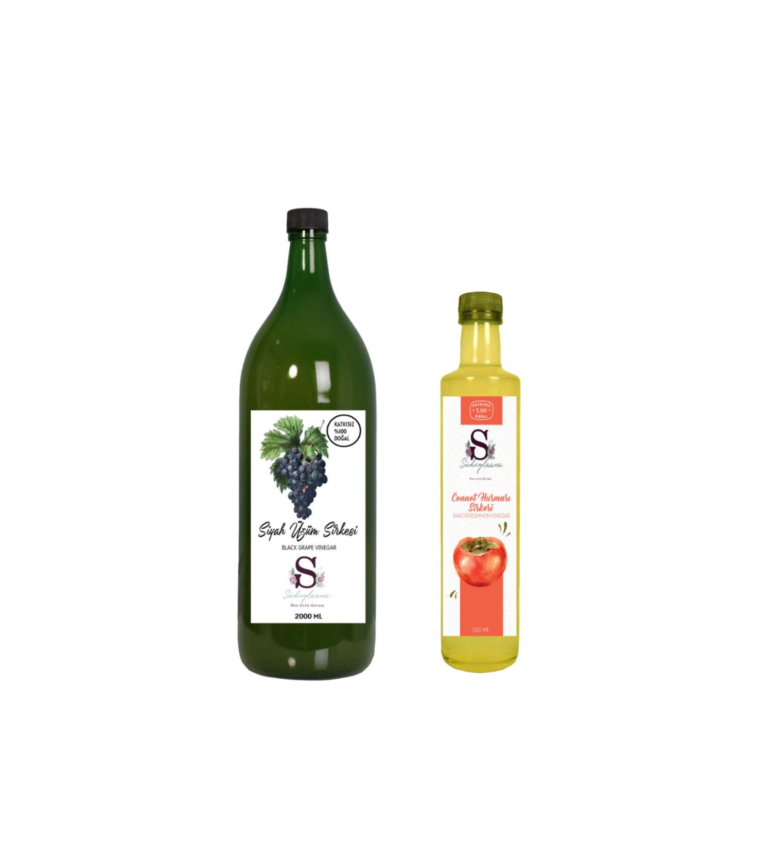 S heylaana Natural Black Grape Vinegar 2000 ml - Natural Persimmon Vinegar 500 ml