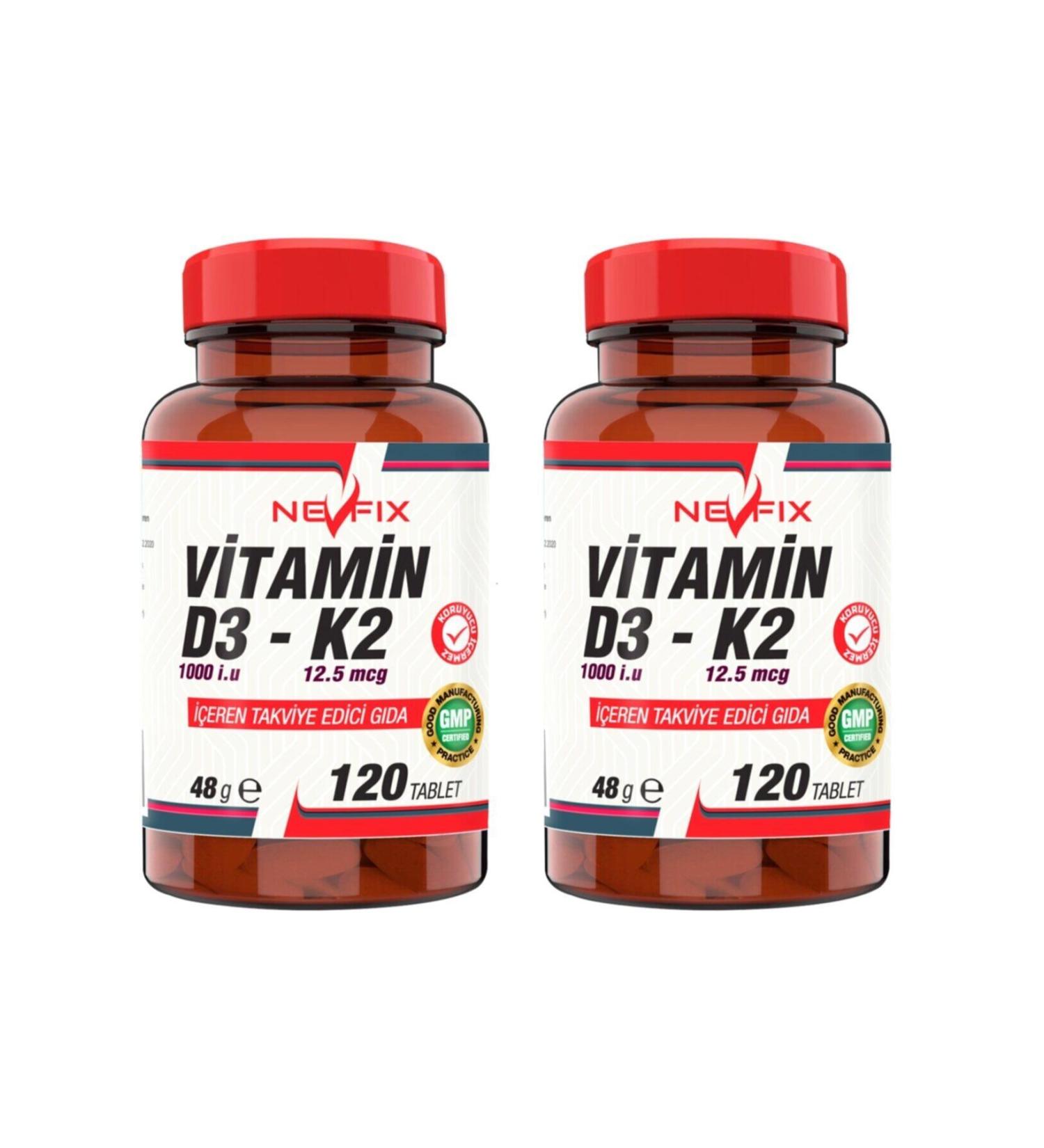 Nevfix Vitamin D3 Vitamin K2 120 Tablets