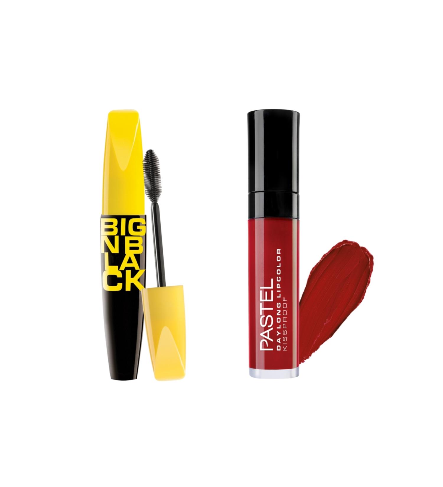 Pastel Big N Black Mascara - Mascara + Daylong Lipcolor Kissproof - Liquid Matte Lipstick 09
