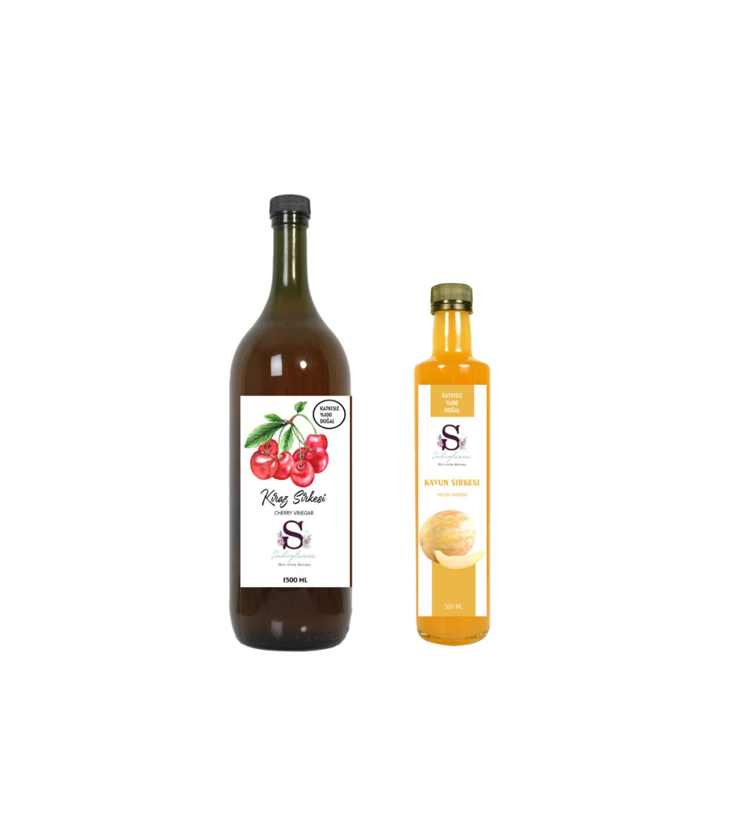 Suheylaana Natural Cherry Vinegar 1500 Ml - Natural Melon Vinegar 500 Ml