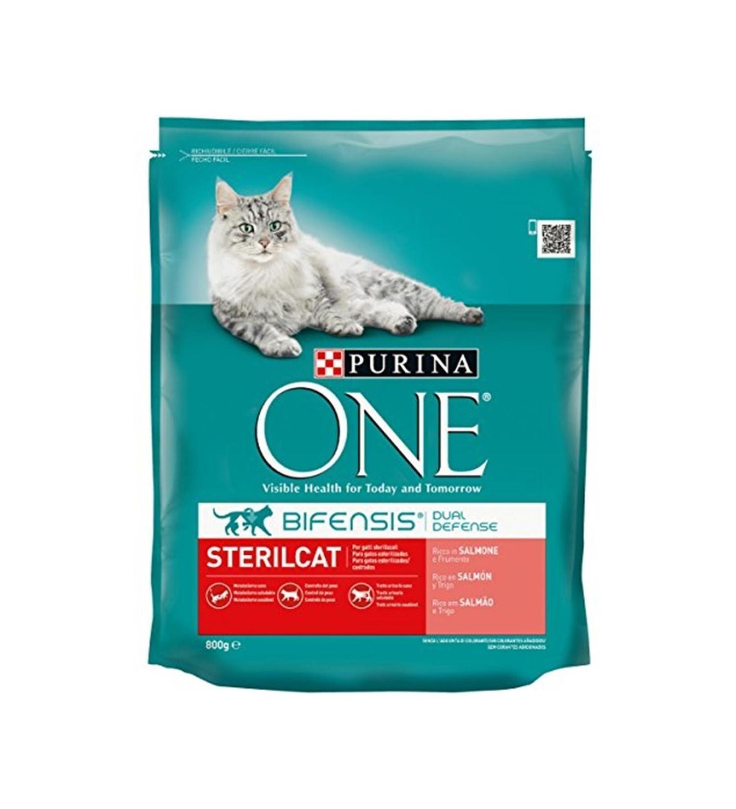 Purina One Bifensis Complete Dry Cat Food with Salmon for Adult and Neutered Cats 800gr - Buy Online on GoSupps.com