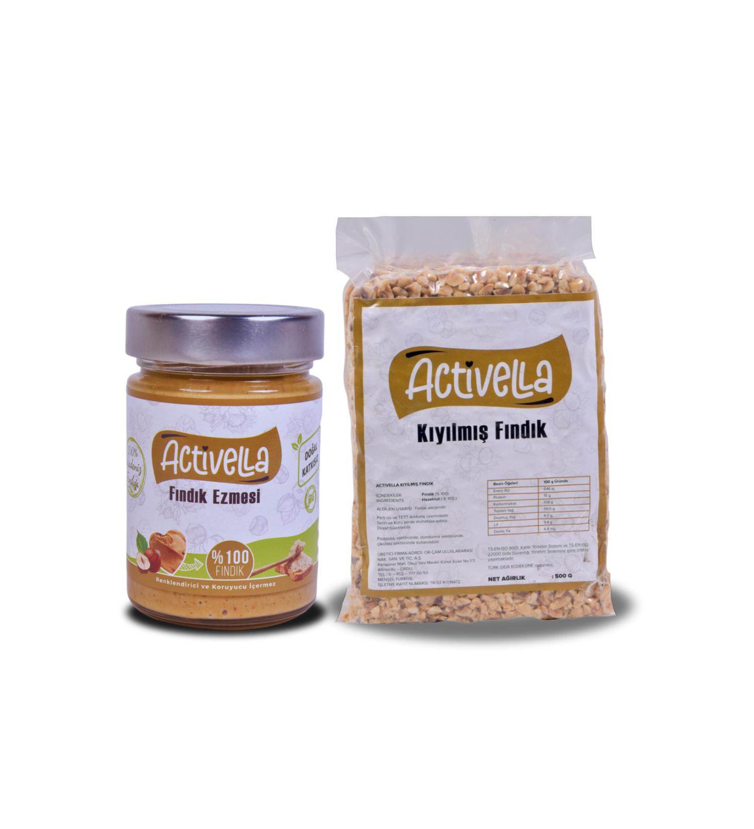 Activella Sugar-Free Hazelnut Paste 320gr 0 Hazelnut + Chopped Hazelnuts 500gr