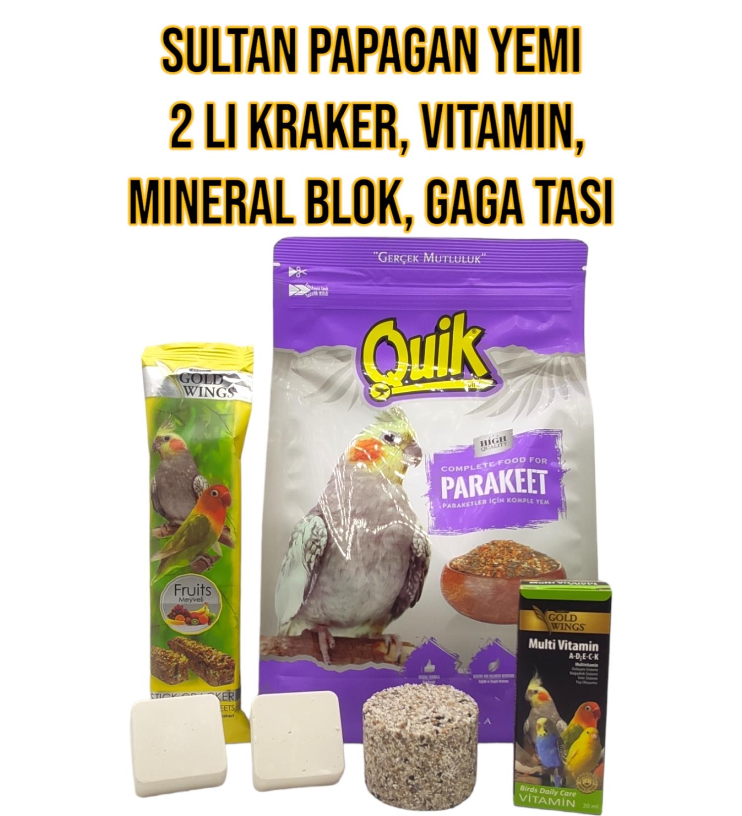 ozzipetshop Sultan Parrot Food 750 gr Multivitamin and Feather Care Vitamin Parrot Sand Mineral Block Cracker