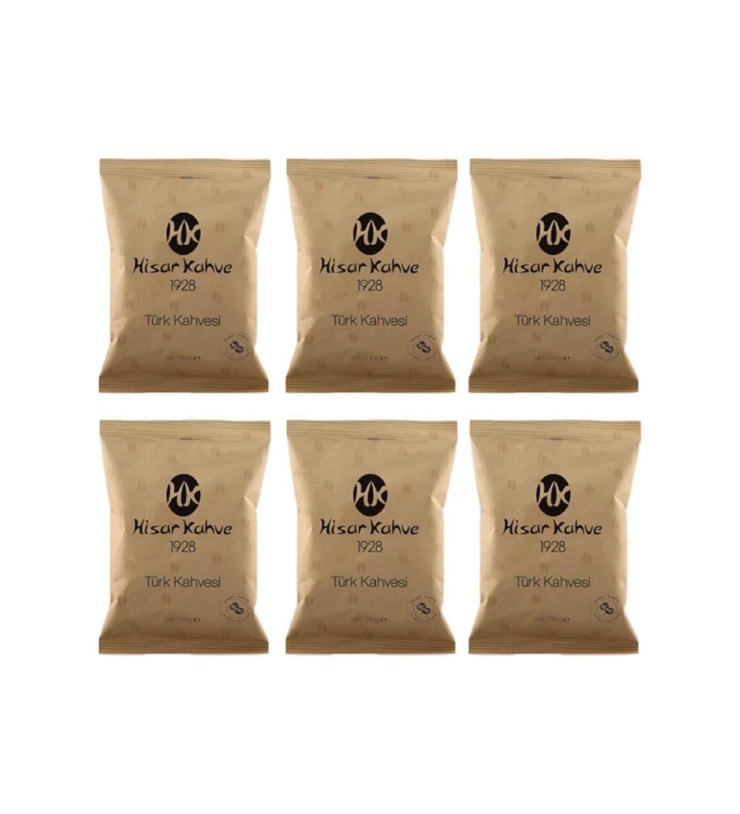 Hisar Coffee Turkish Coffee from the Land 100 Gr X 6 Packs