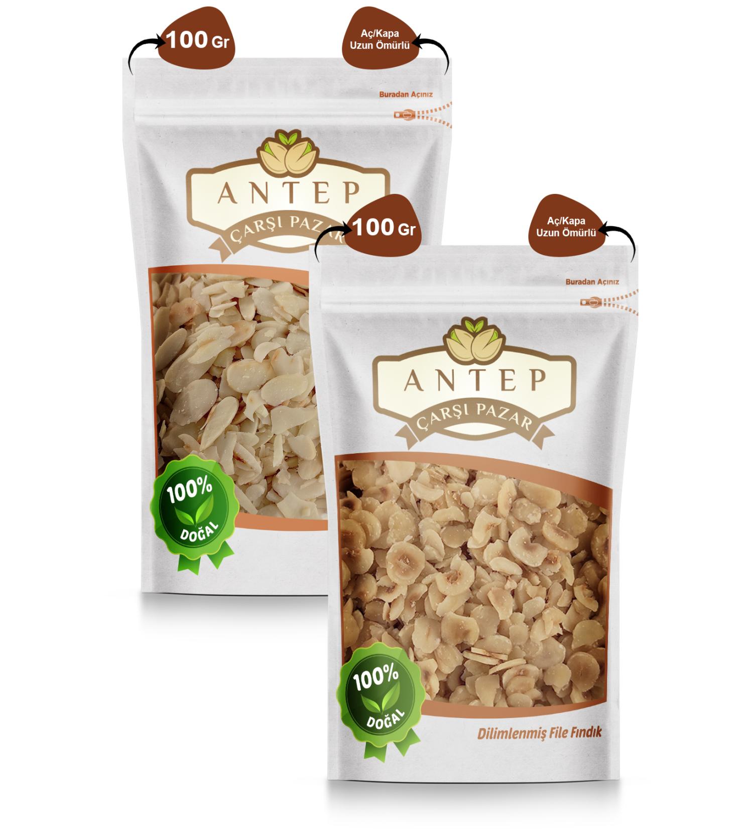 Antep Bazaar Market Filed Almond 100 Gr. | Filed Hazelnut 100 Gr. - Buy Online on GoSupps.com