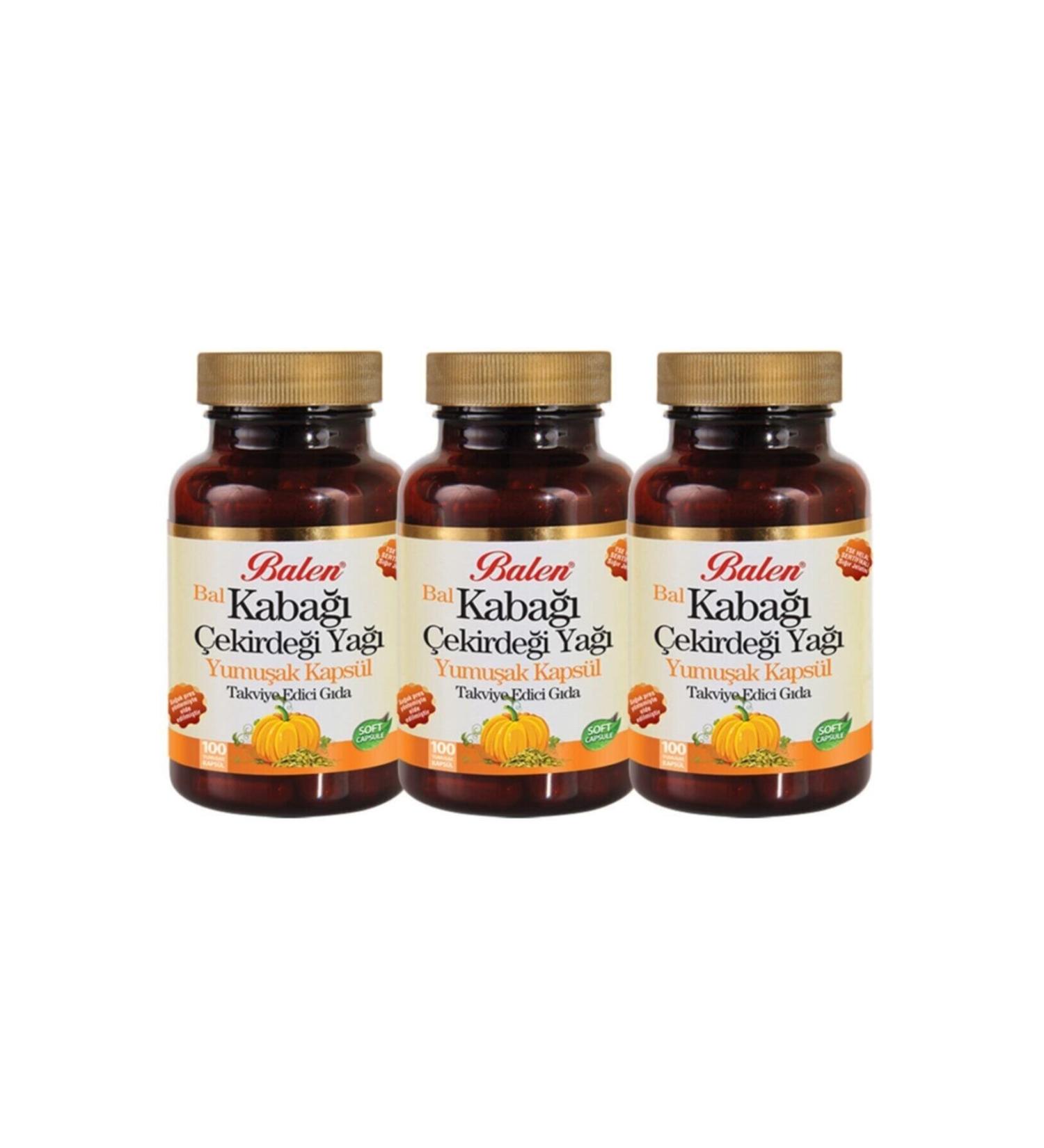 Balen Pumpkin Seed Oil Capsule 100 Capsules X 3 Pieces