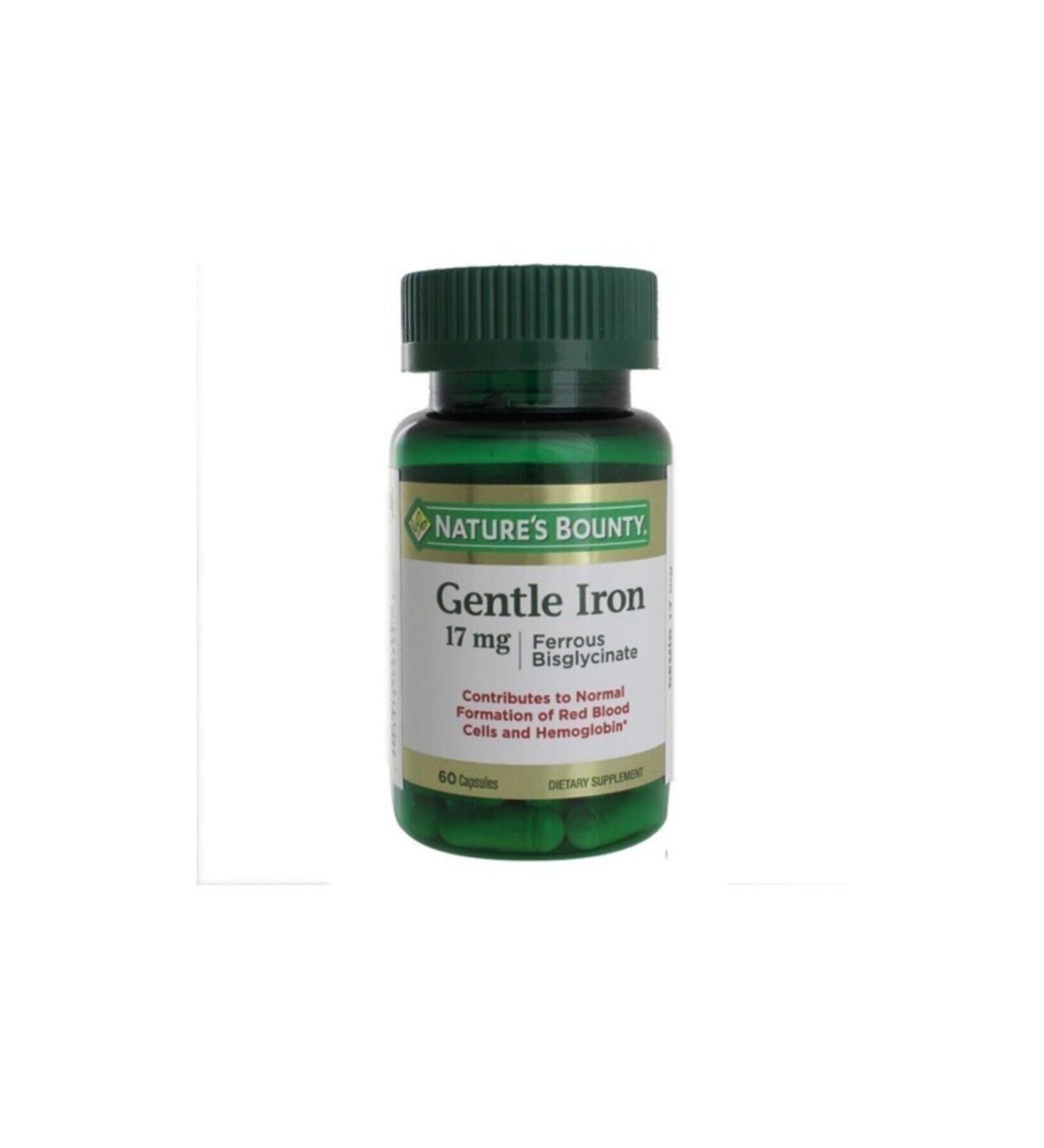 Natures Bounty Gentle Iron 17 MG 60 Capsules