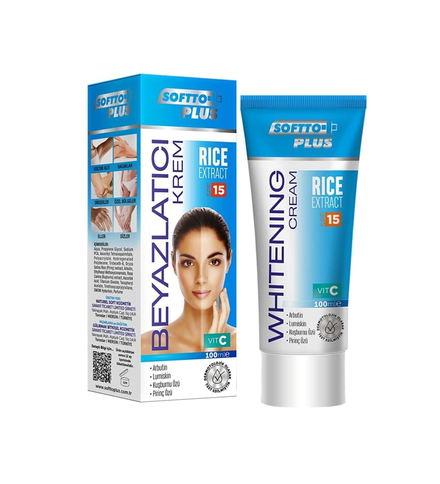 Softto Plus Rice Extract Whitening Cream 100ml