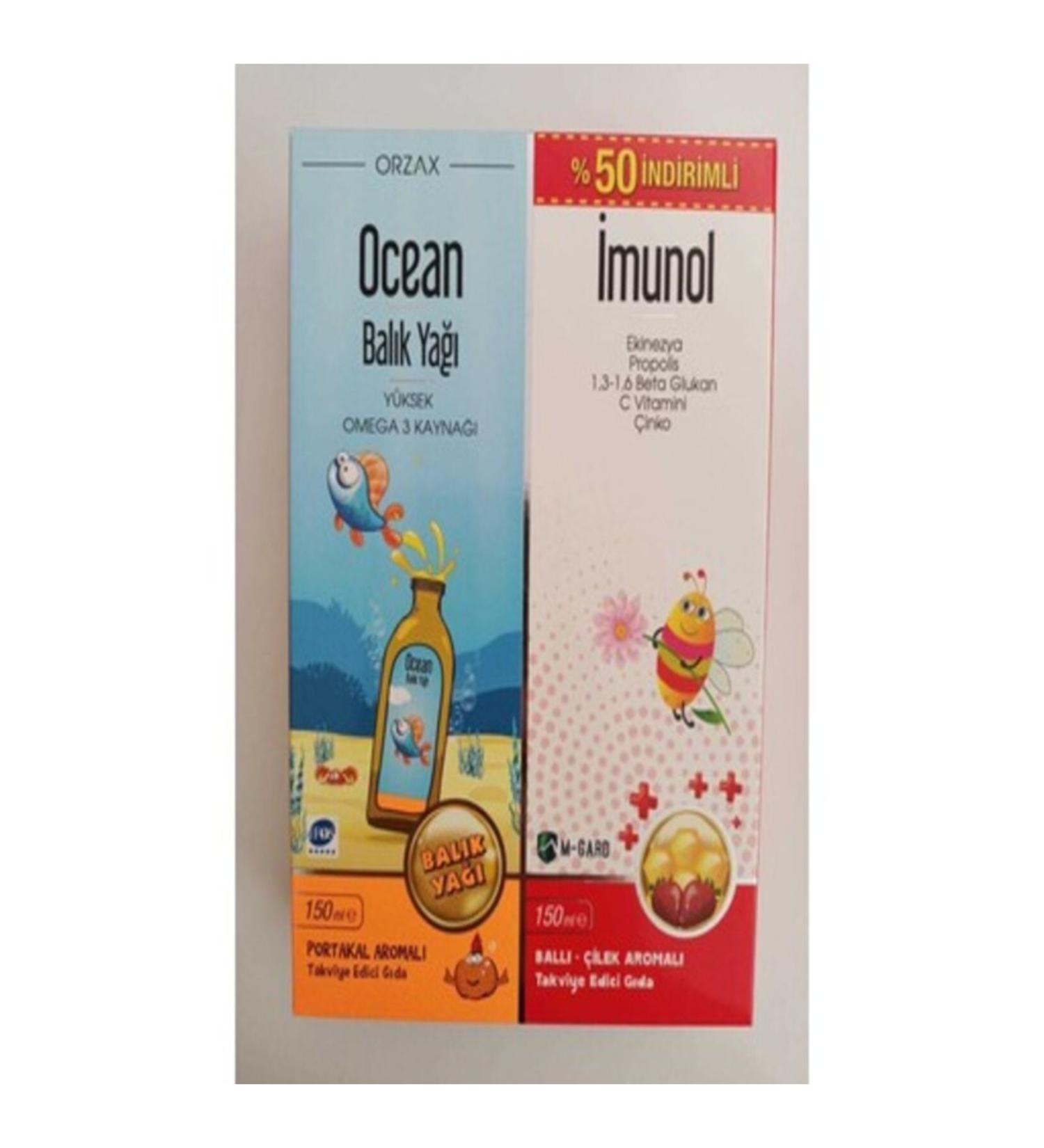 Ocean Fish Oil Orange Flavored 150 ml + Imunol Syrup 150 ml - P Coffret