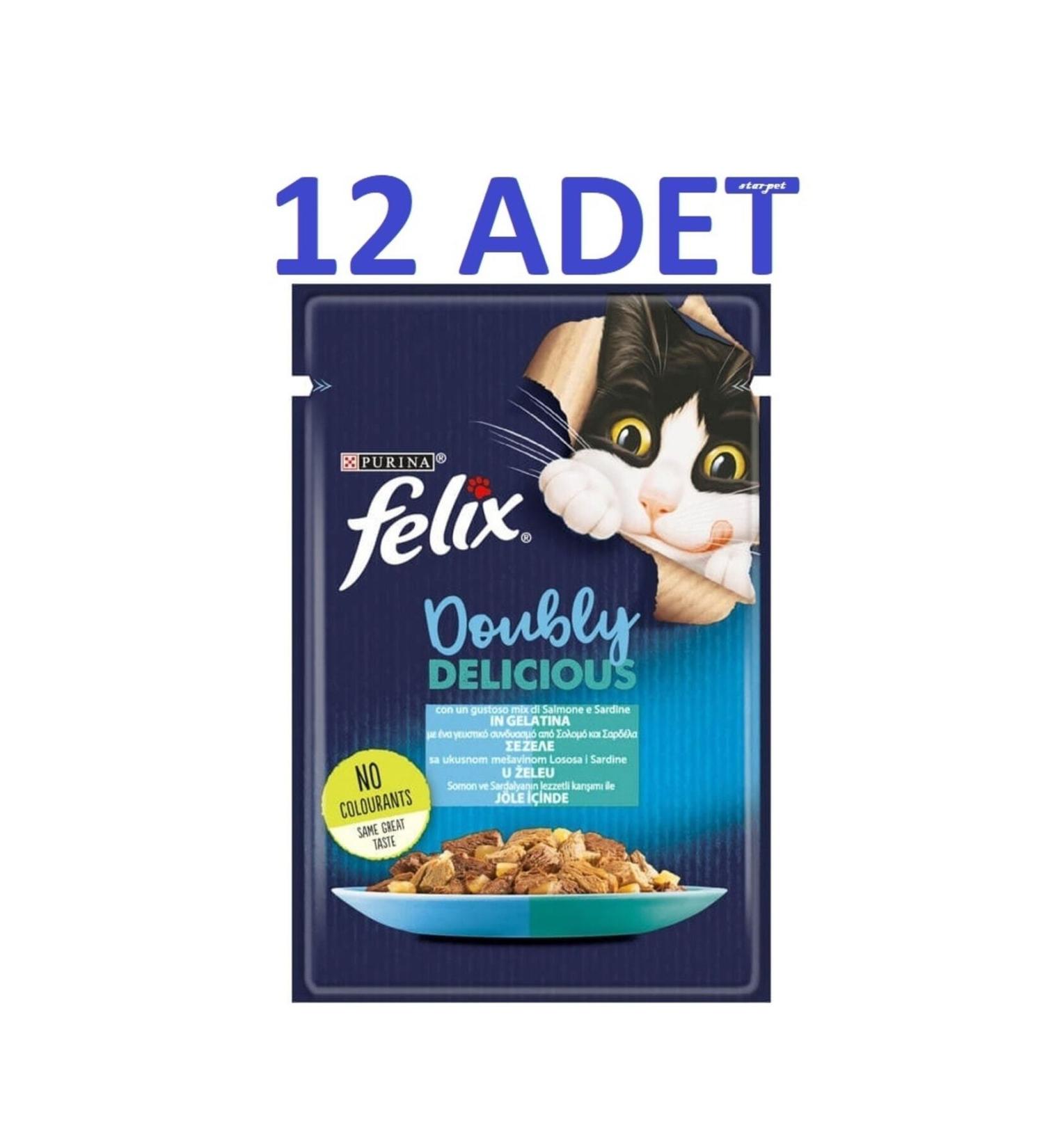 FELIX Double Flavor Salmon Sardine Fresh Food 85gx12 Pieces