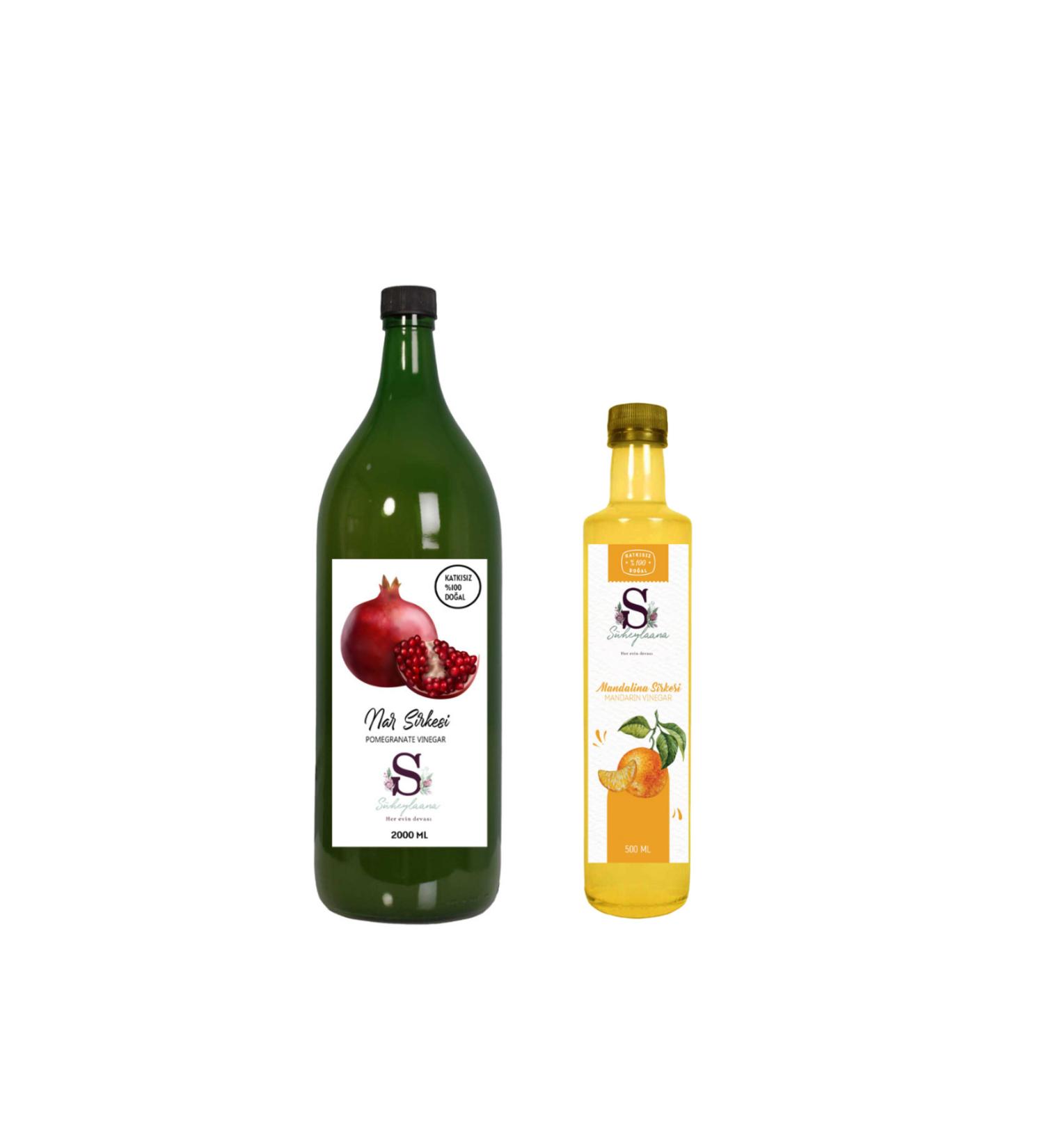 Suheylaana Natural Pomegranate Vinegar 2000 Ml - Natural Tangerine Vinegar 500 Ml