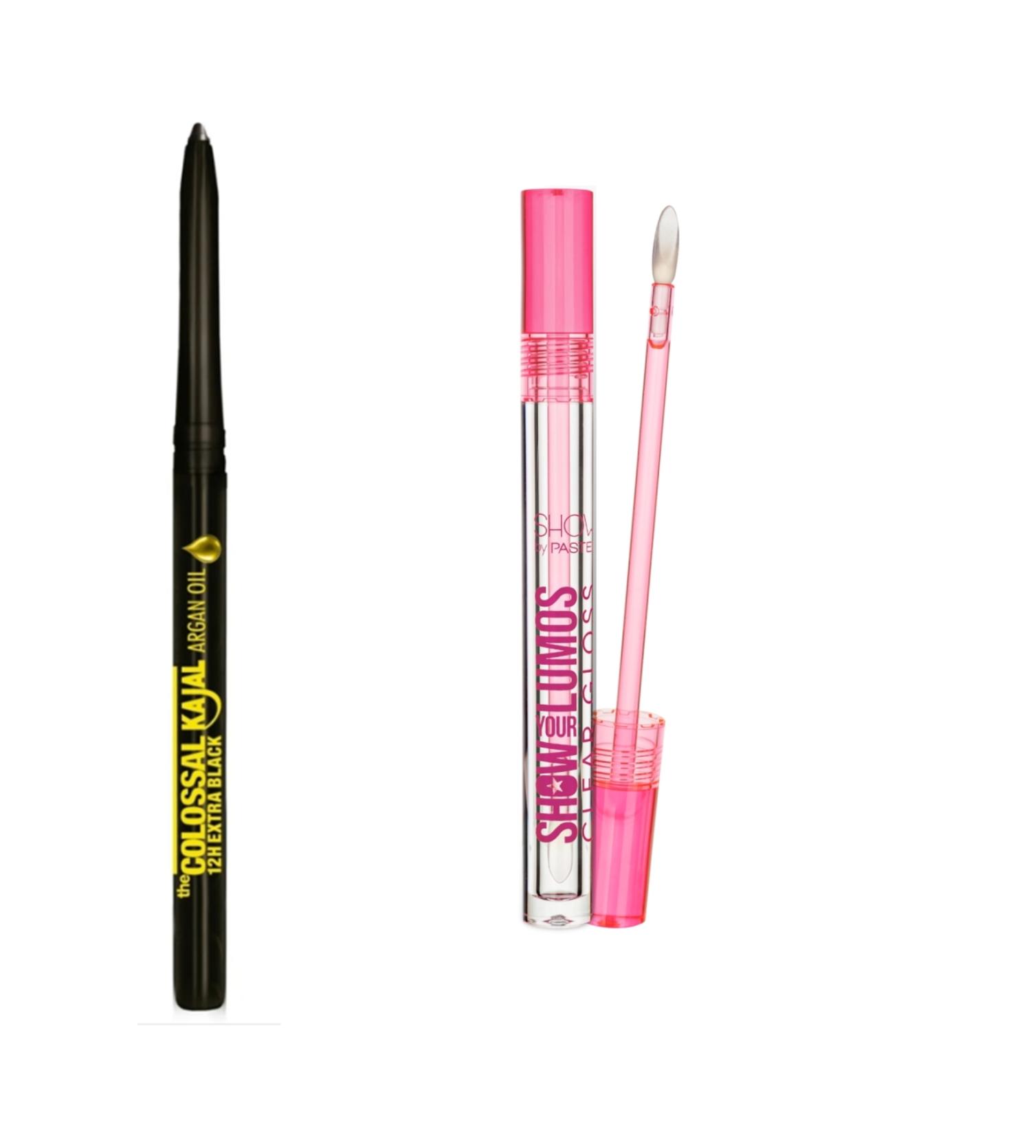 Pastel Show By Pastel Show Your Lumos Clear Gloss -Lip Gloss + Maybelline New York Kajal Eye Pencil - Buy Online on GoSupps.com