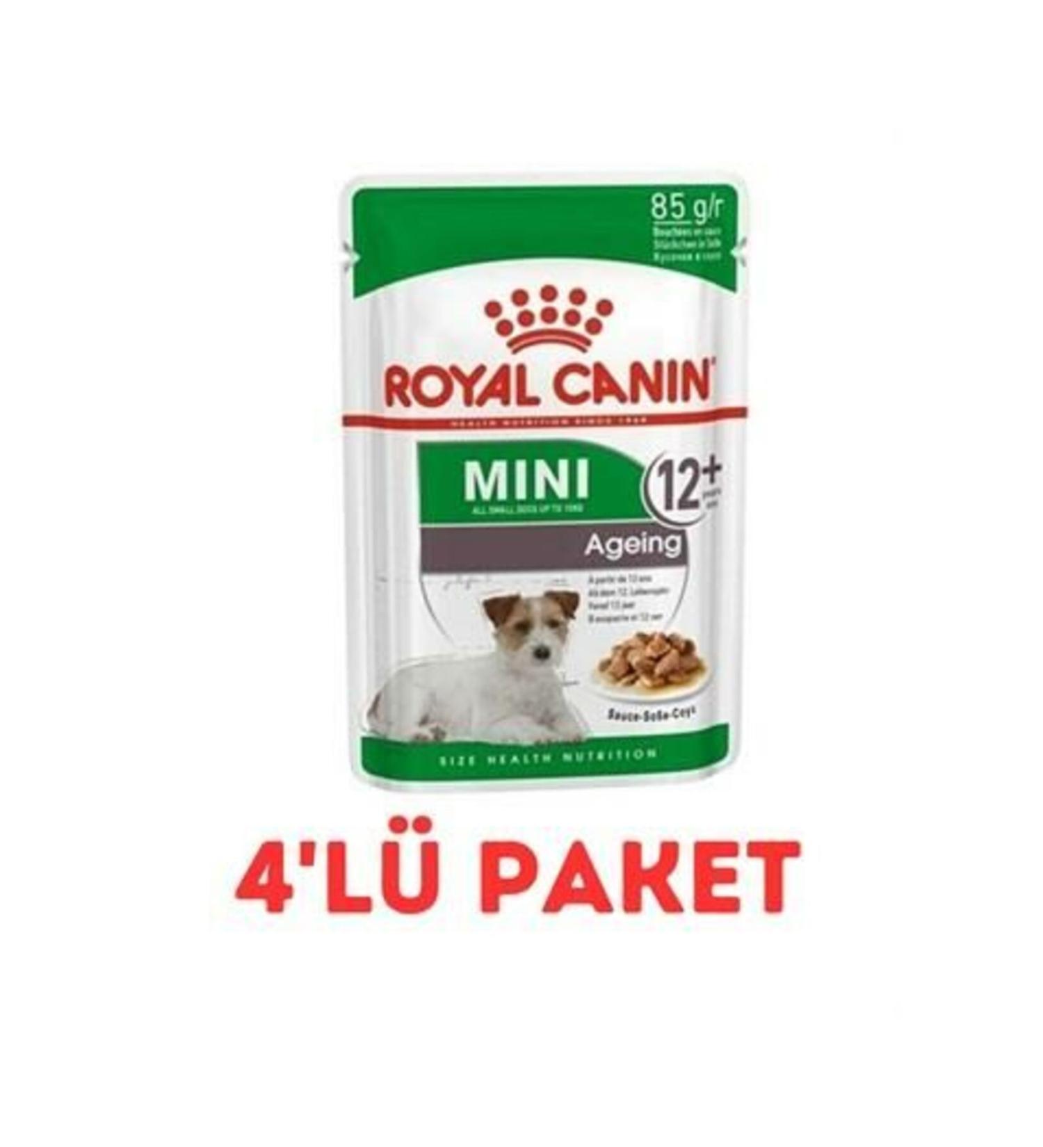 Royal Canin Mini Aging Small Breed Old Dog Pouch Canned Food 85 Gr 4-Pack
