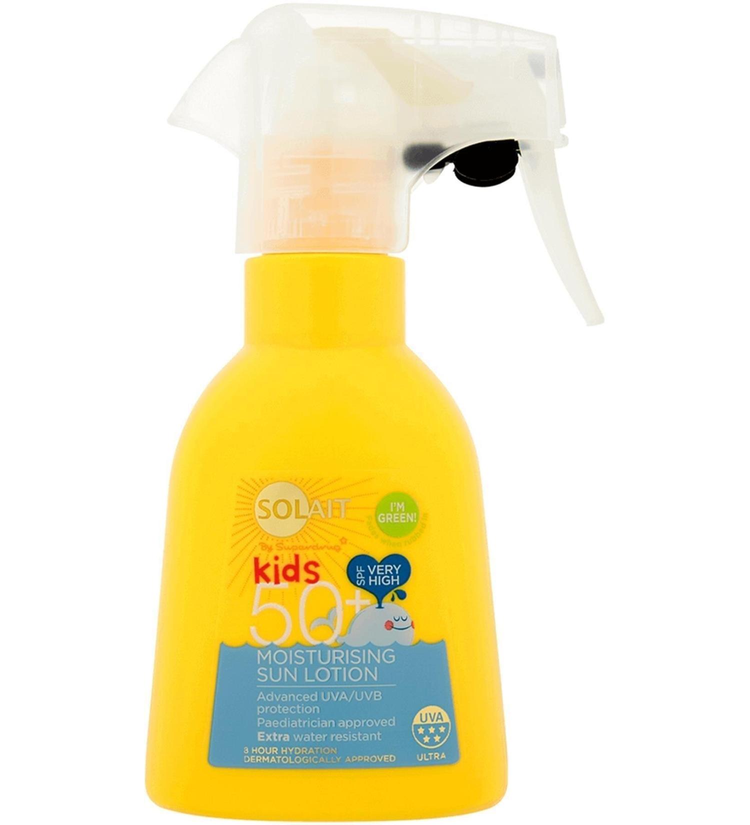 Solait Protects Your Child's Skin from Harmful UVA and UVB Rays 50+SPF Sun Cream 200 Ml