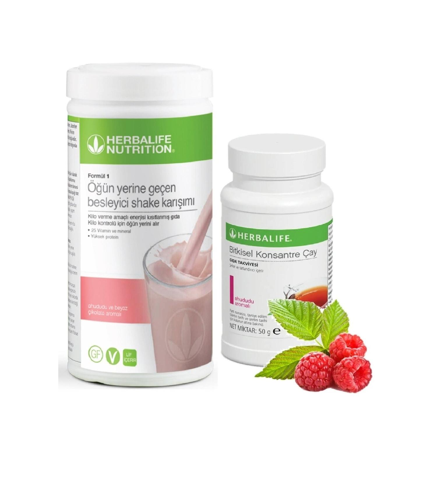 Herbalife Set Mini Raspberry White Chocolate Shake 50 gr Raspberry Flavored Tea
