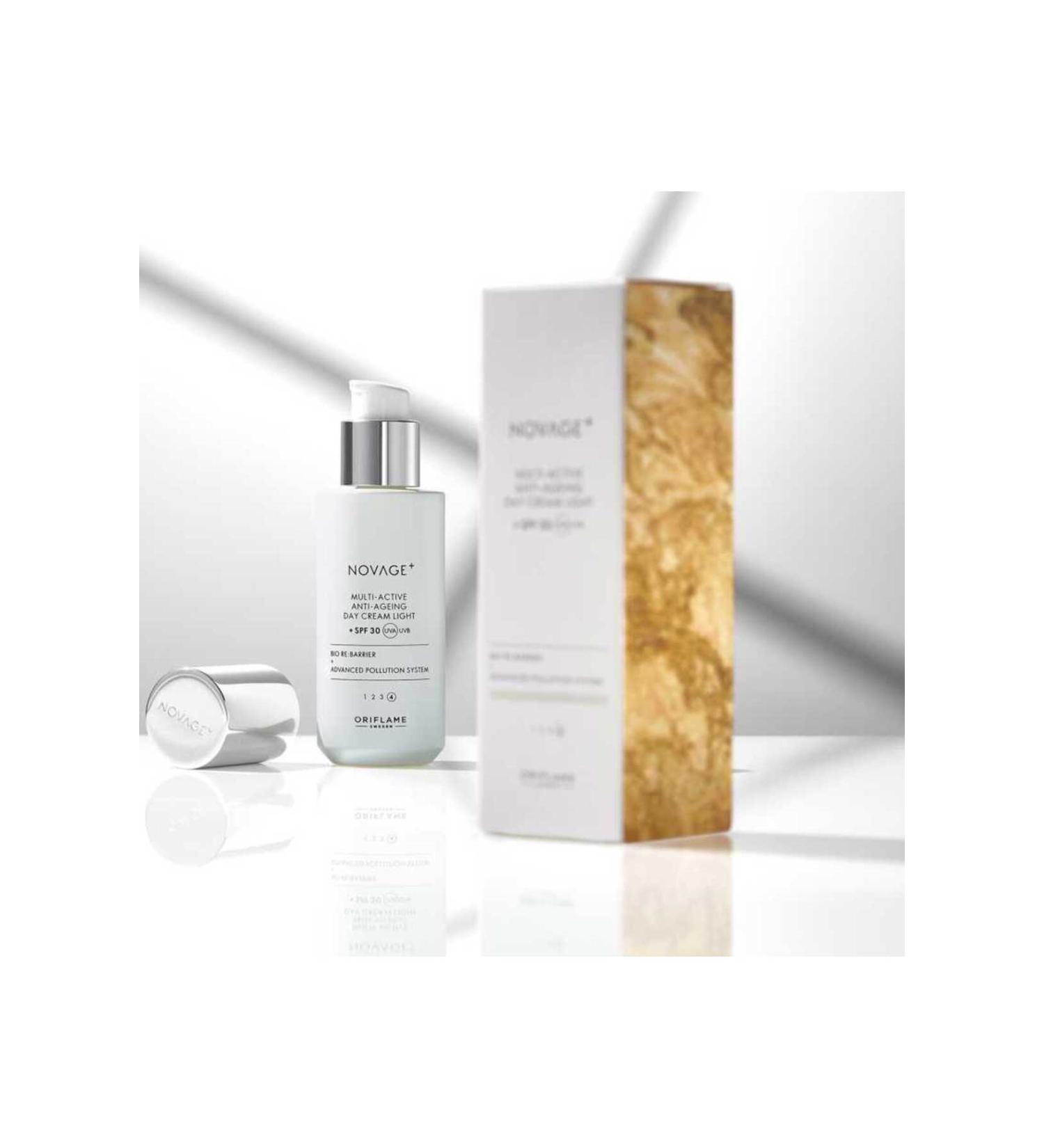 Oriflame Novage+ Multi-Active Anti-Aging Day Cream Light 30 SPF Protecting Skin from UV Damage - Buy Online on GoSupps.com