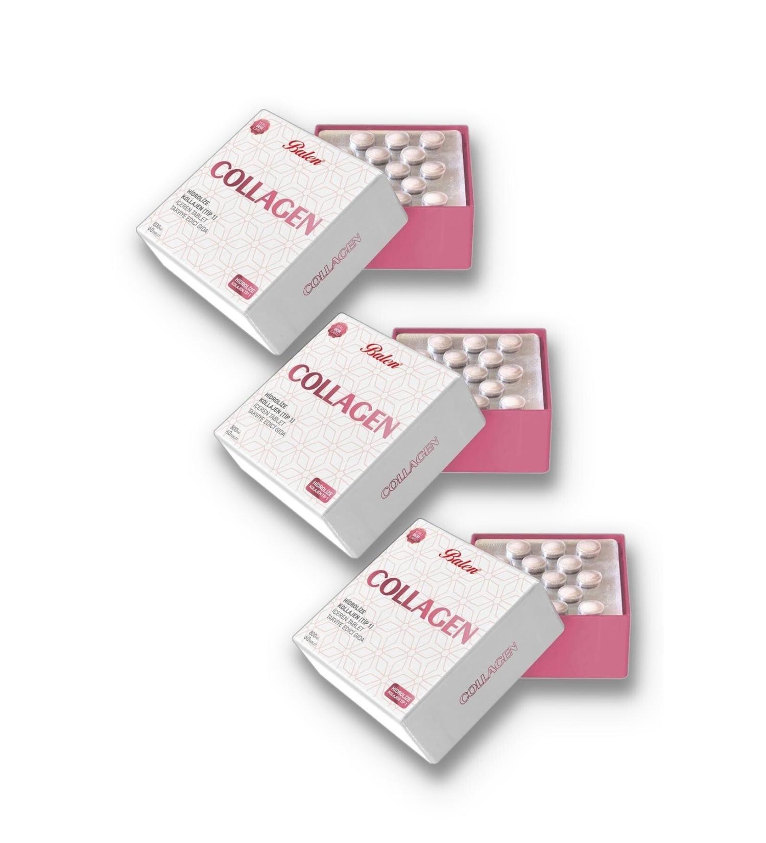 Balen Collagen Collagen Hydrolyzed Type 1 800 Mg 60 Tablets X 3 Pieces