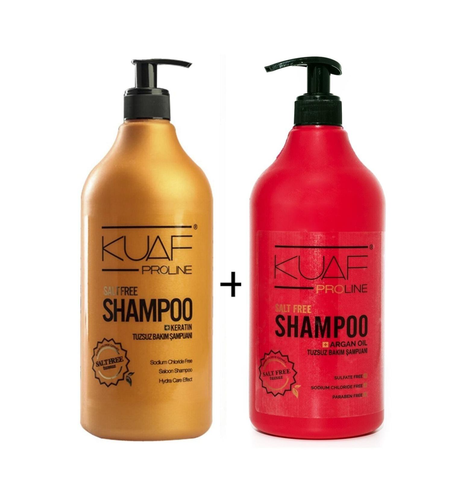 Kuaf Salt-Free Argan Oil Care Shampoo + Keratin Oil Care Shampoo 1000ml