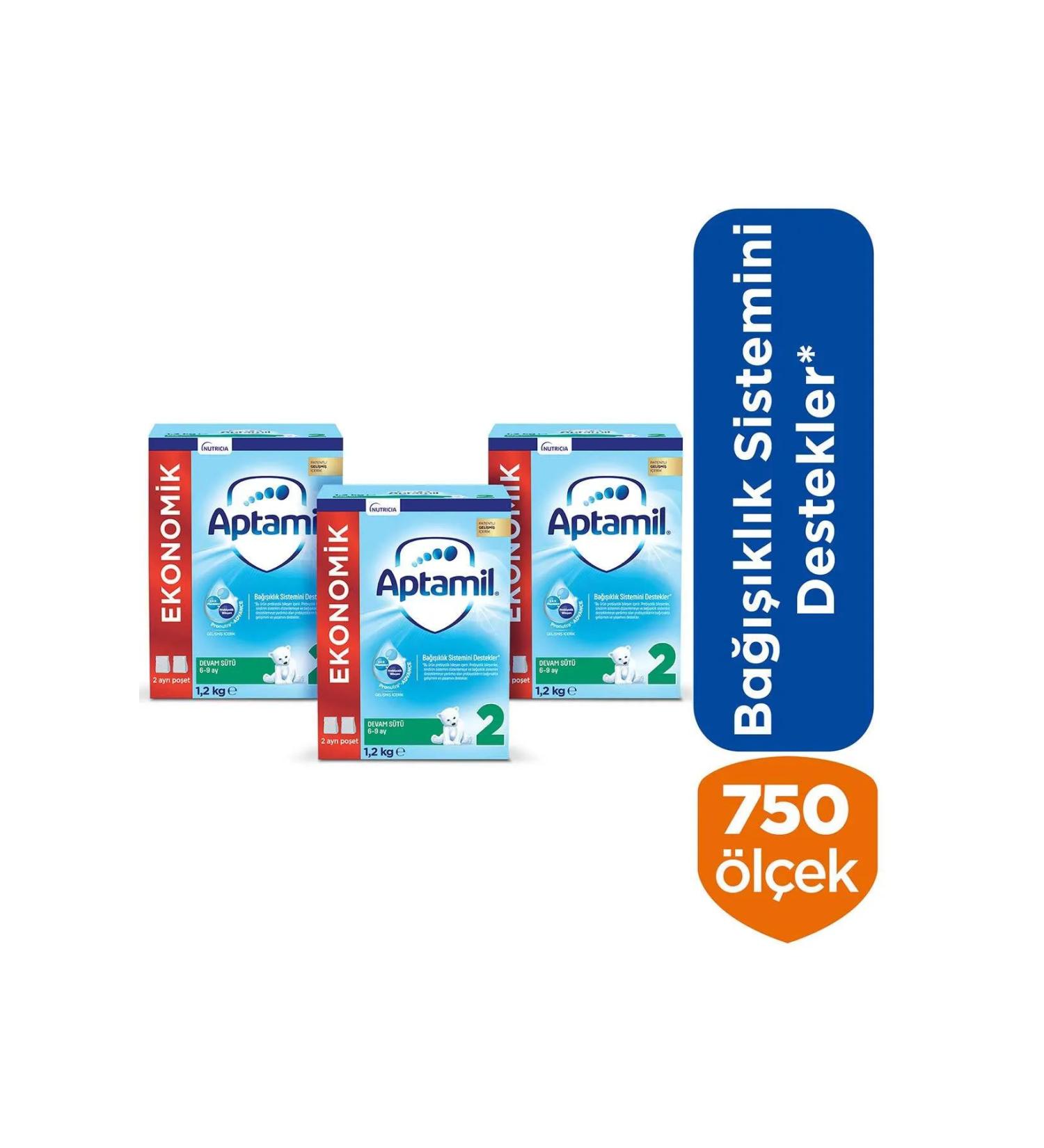 Aptamil Number 2 1200 GR 6-9 Months 3-Pack Advantage Package (3600 GR) - Buy Online on GoSupps.com