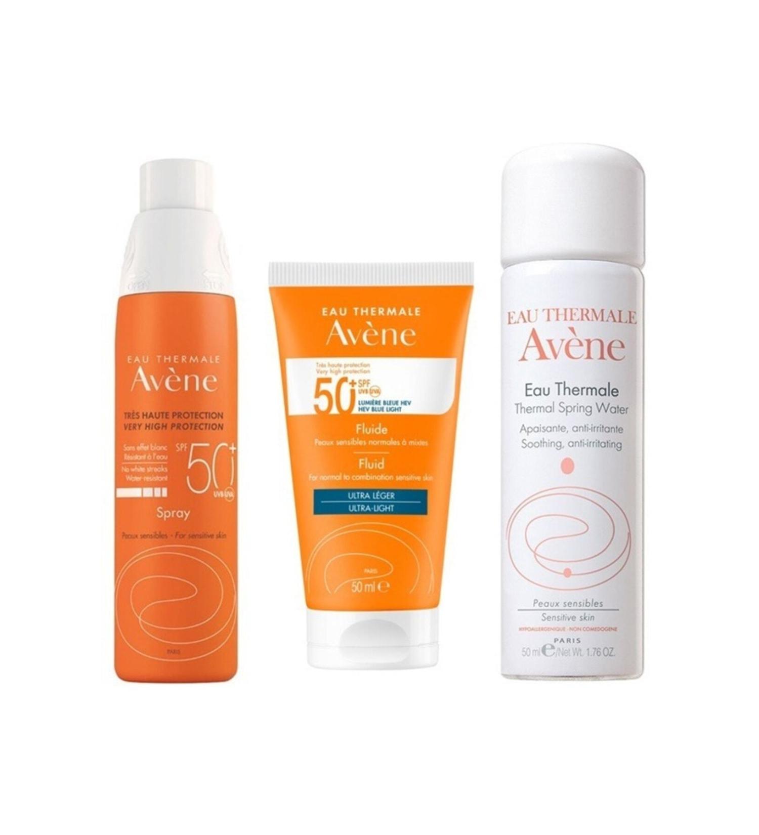 Avene Sun Protection Spray Spf50+200ml-Solaire Spf50+ Fluid Ultra Light 50Ml Thermal Water 50ml DK r n1209