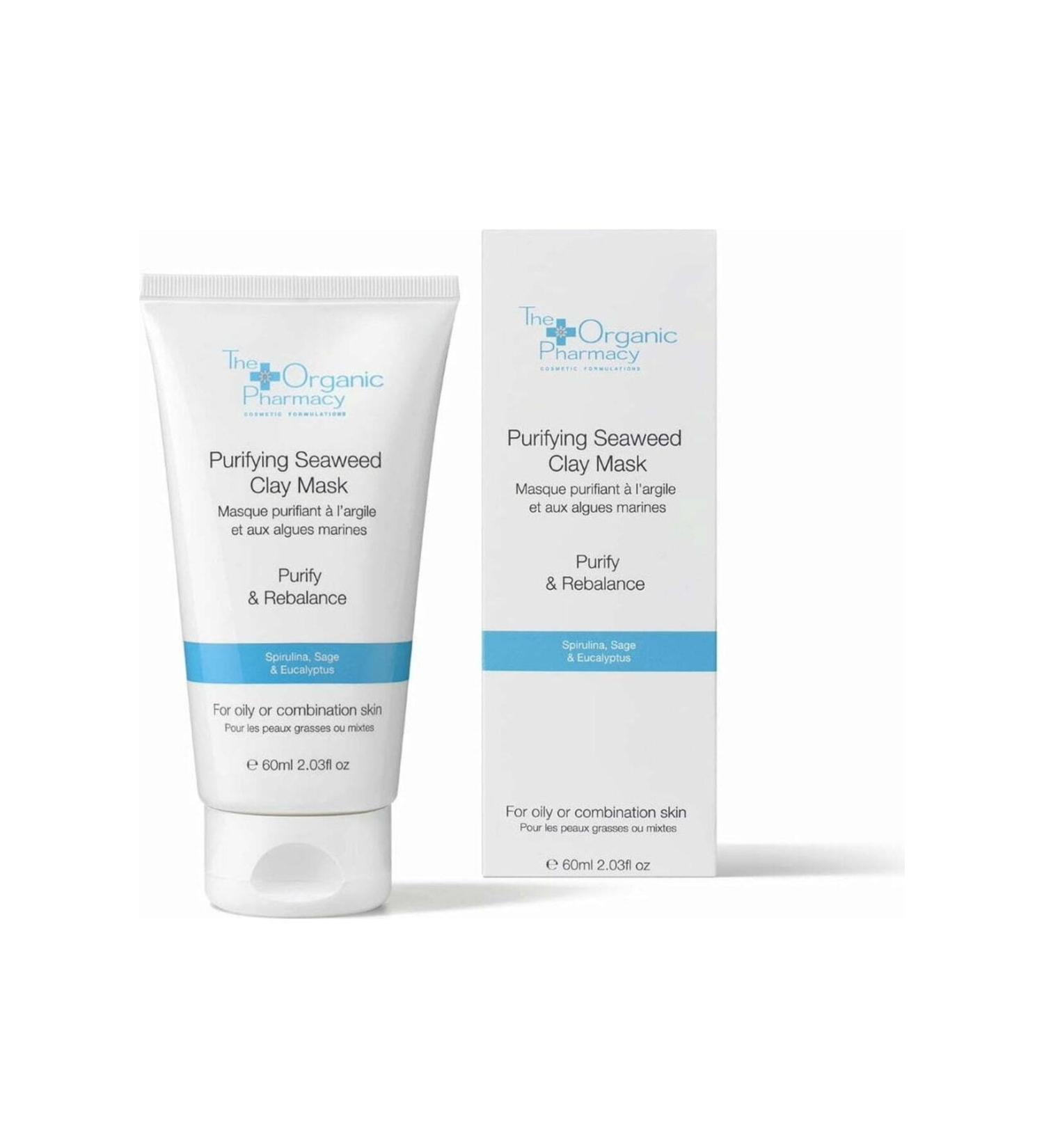 The Organic Pharmacy Organic Purifying Clay Mask Seaweed to Remove Oil Make-up Remnants On The Skin 60 ml 1258