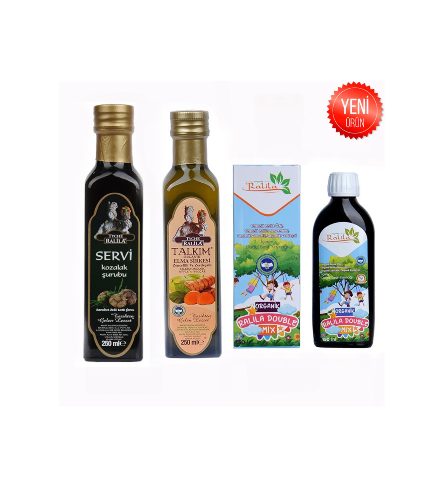 Durgun bebe Ralila Organic Double Mix Ginger Turmeric Cypress Cone Syrup Set