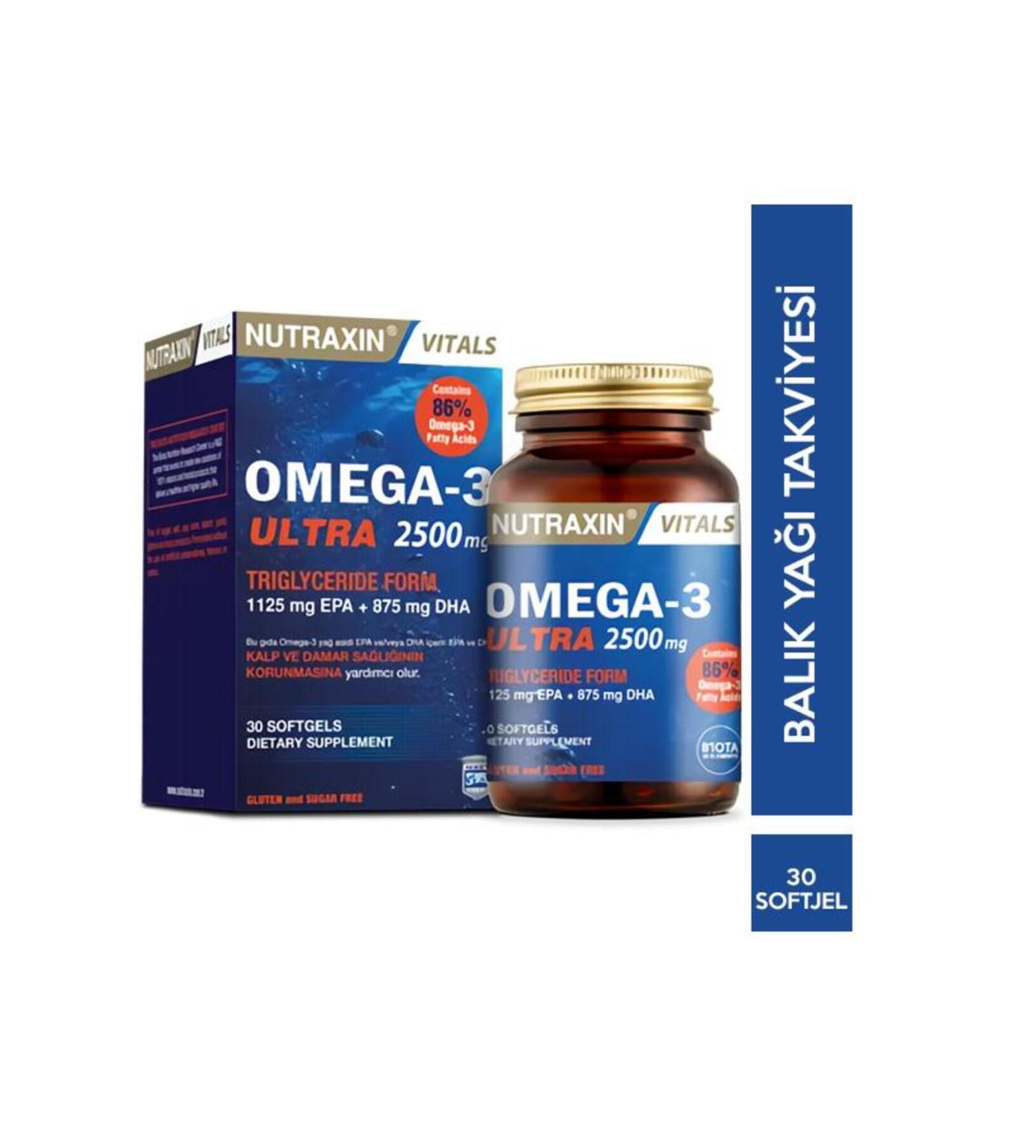 Nutraxin Omega 3 Ultra 2500 mg 30 Capsules elfakzmtk1
