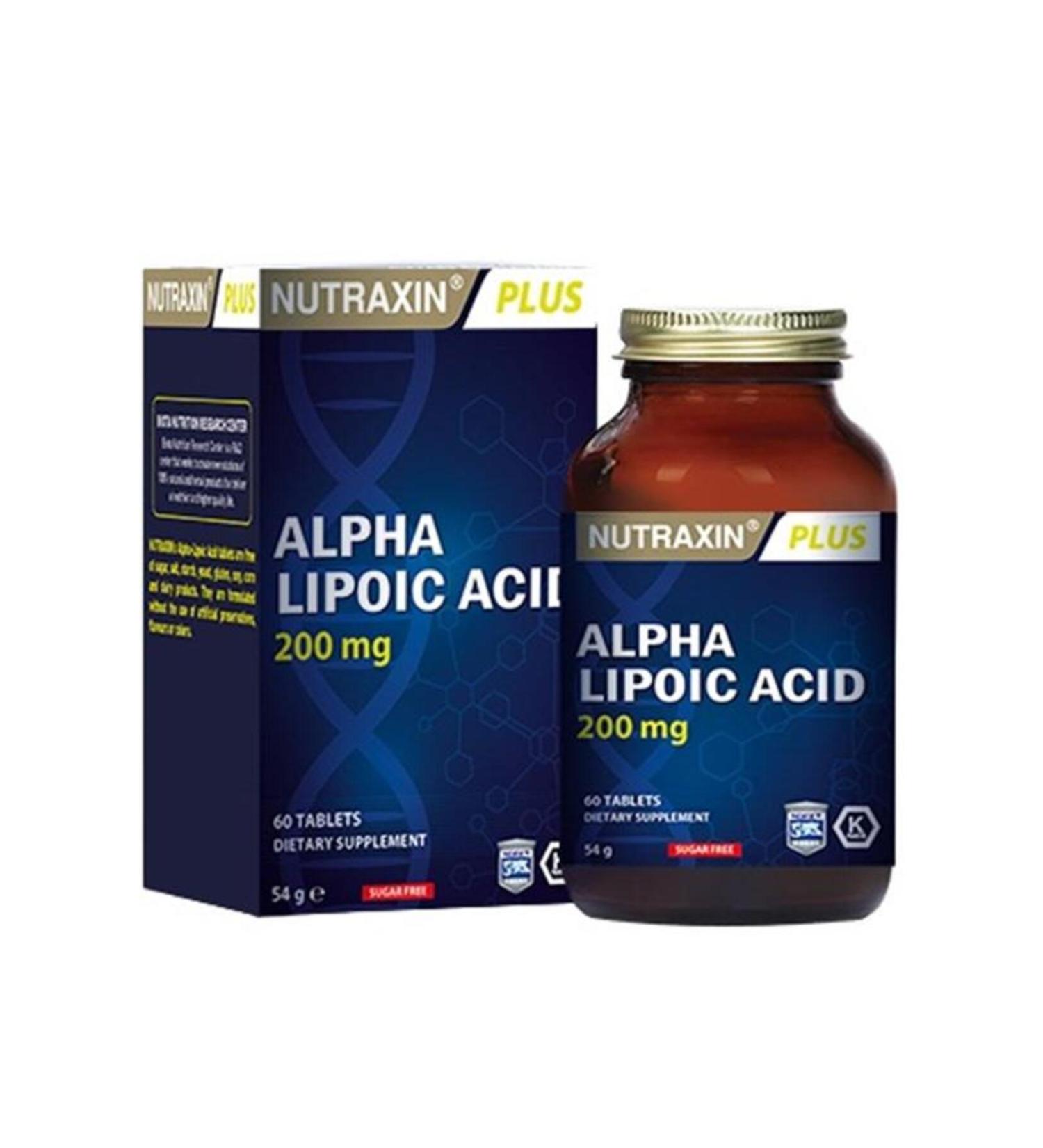 Nutraxin Alpha Lipoic Acid 200 Mg 60 Tablets Food Supplement elfakzmtk1