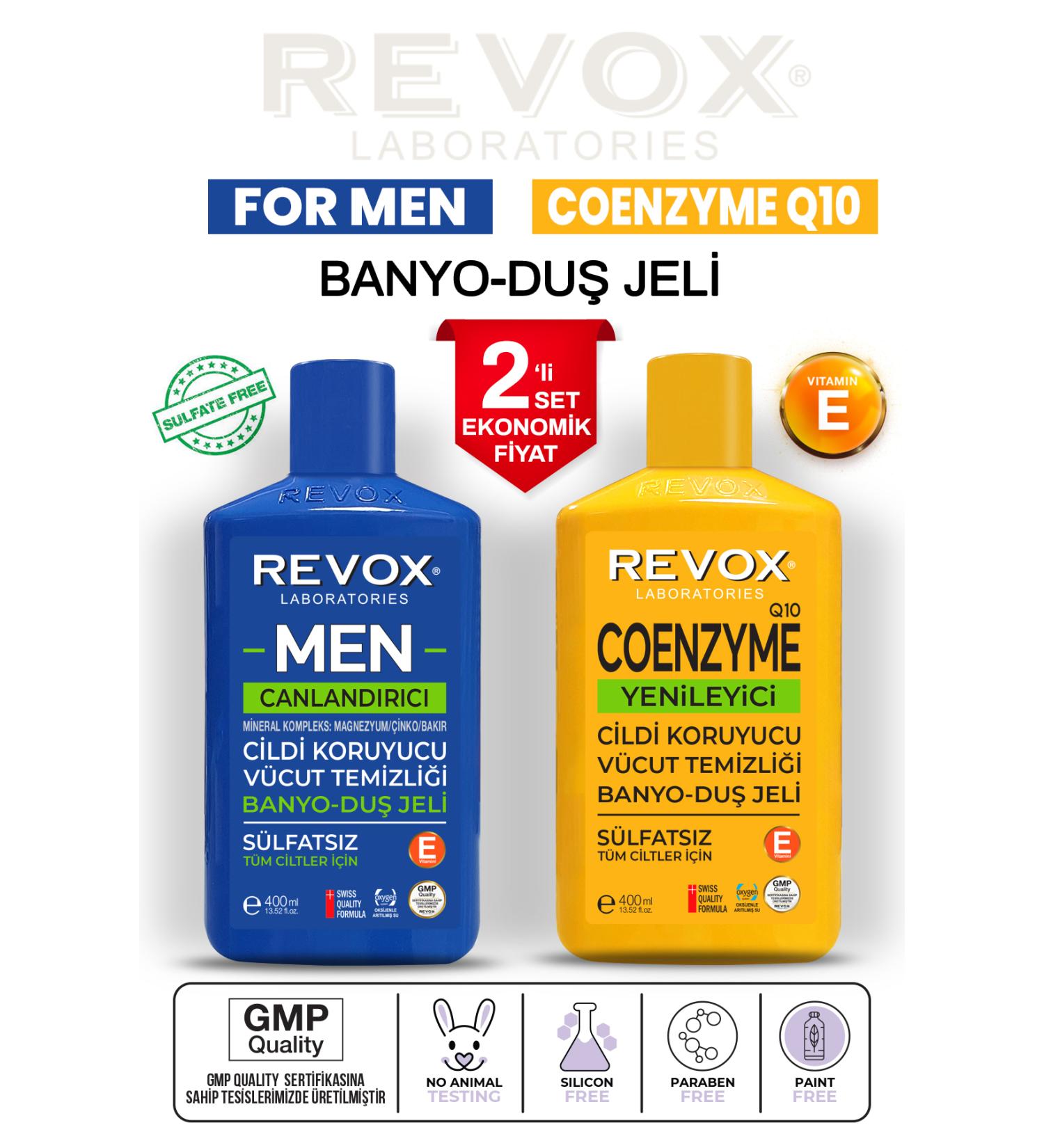Revox Multi Mineral Complex Skin Revitalizing + Coenzyme Q10 Skin Renewing Shower Gel Economic Set - Buy Online on GoSupps.com