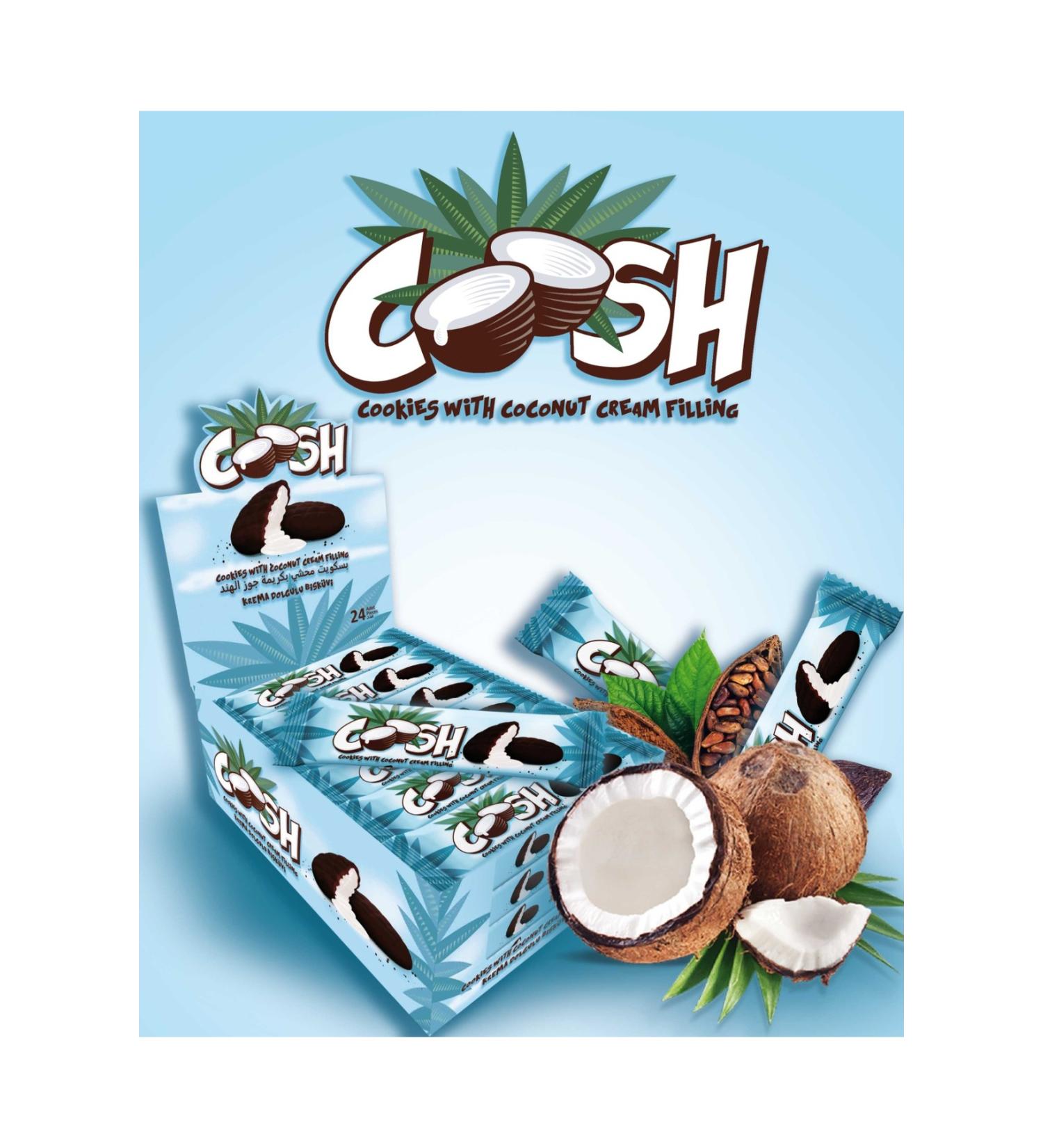Coosh Cookies Coosh Coconut Cream Biscuits 60gr X 24 Pieces