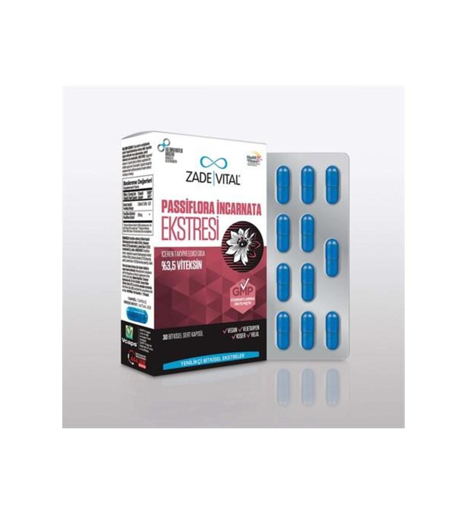 Zade Vital Passiflora Extract 30 Capsules