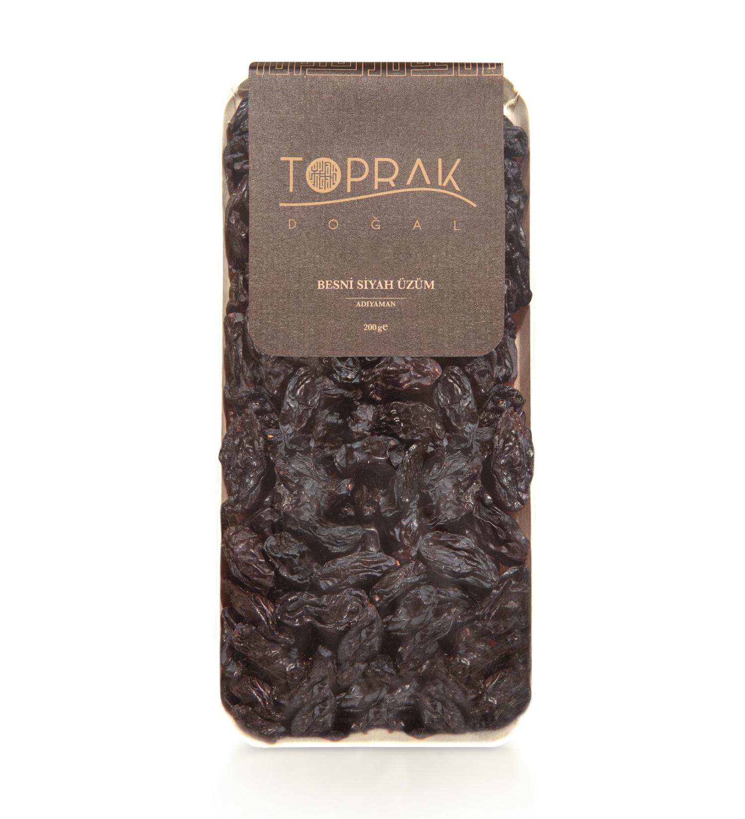 Toprak Natural Black Besni Grape 200 G - Ad yaman Seeded Black Raisins - Seeded Blood Grapes - Black Grapes - Buy Online on GoSupps.com