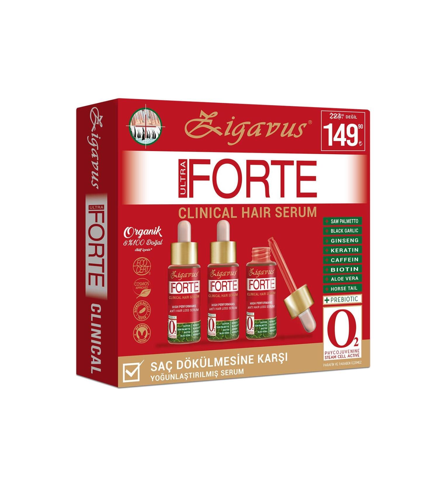 Zigavus Forte Clinical Hair Loss Prevention Serum 3 x 33 ml 8699349130206 - Buy Online on GoSupps.com