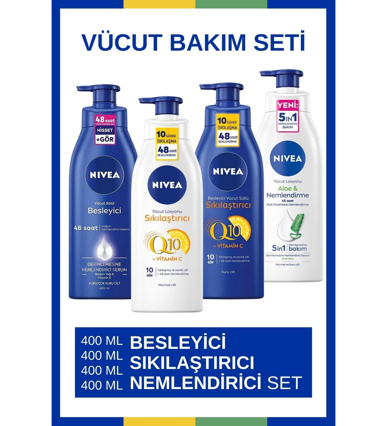 NIVEA Q10 Firming & Body Milk Nourishing & Aloe Vera Body Lotion & Q10 Firming Body Milk