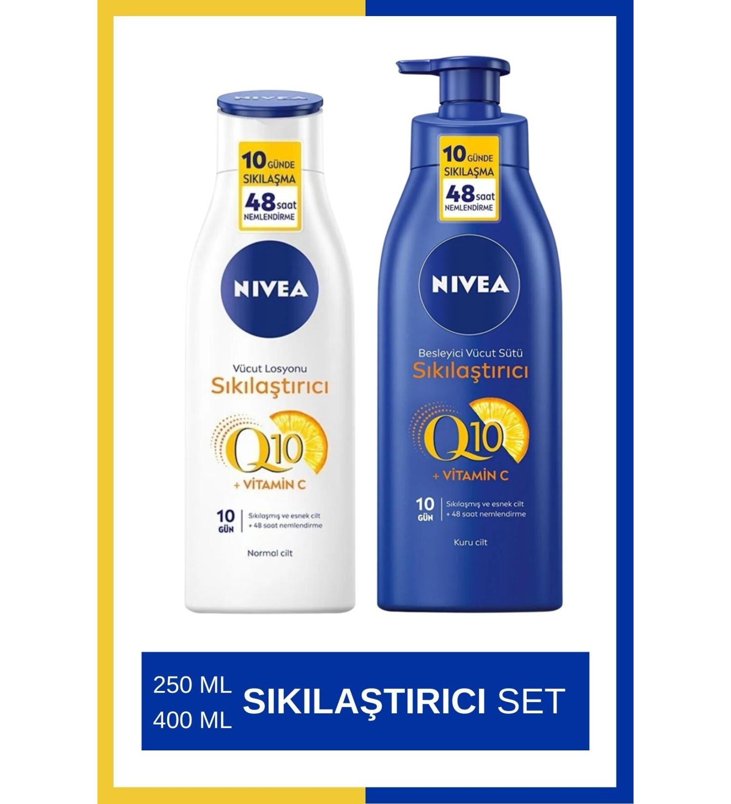 NIVEA Q10 Vitamin C Firming Body Lotion 250ml & Q10 Firming Body Milk 400ml