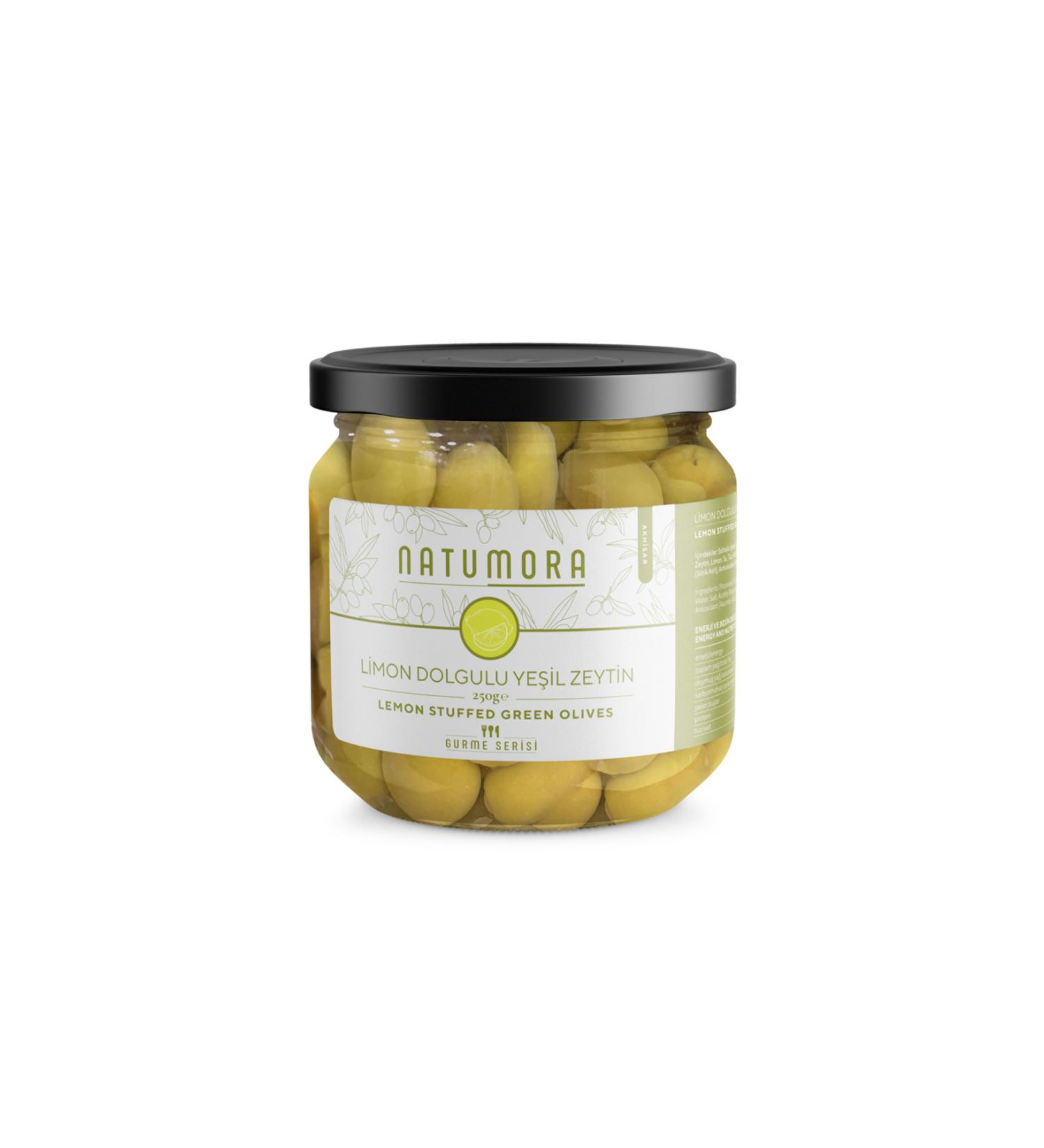 Natumora Lemon Stuffed Green Olives-250 G