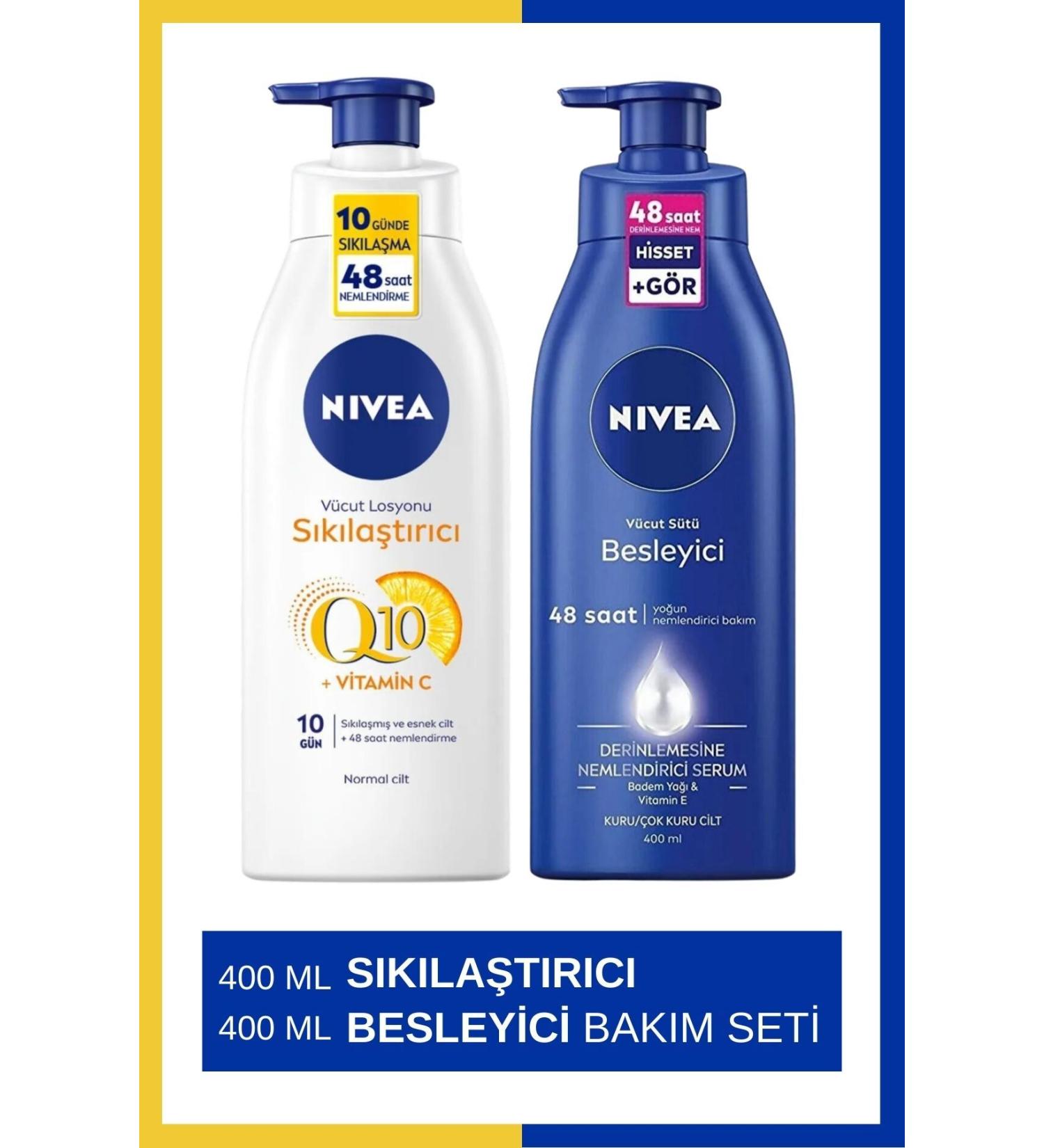 NIVEA Q10 Firming Body Lotion 400ml & Body Milk Nourishing 400ml