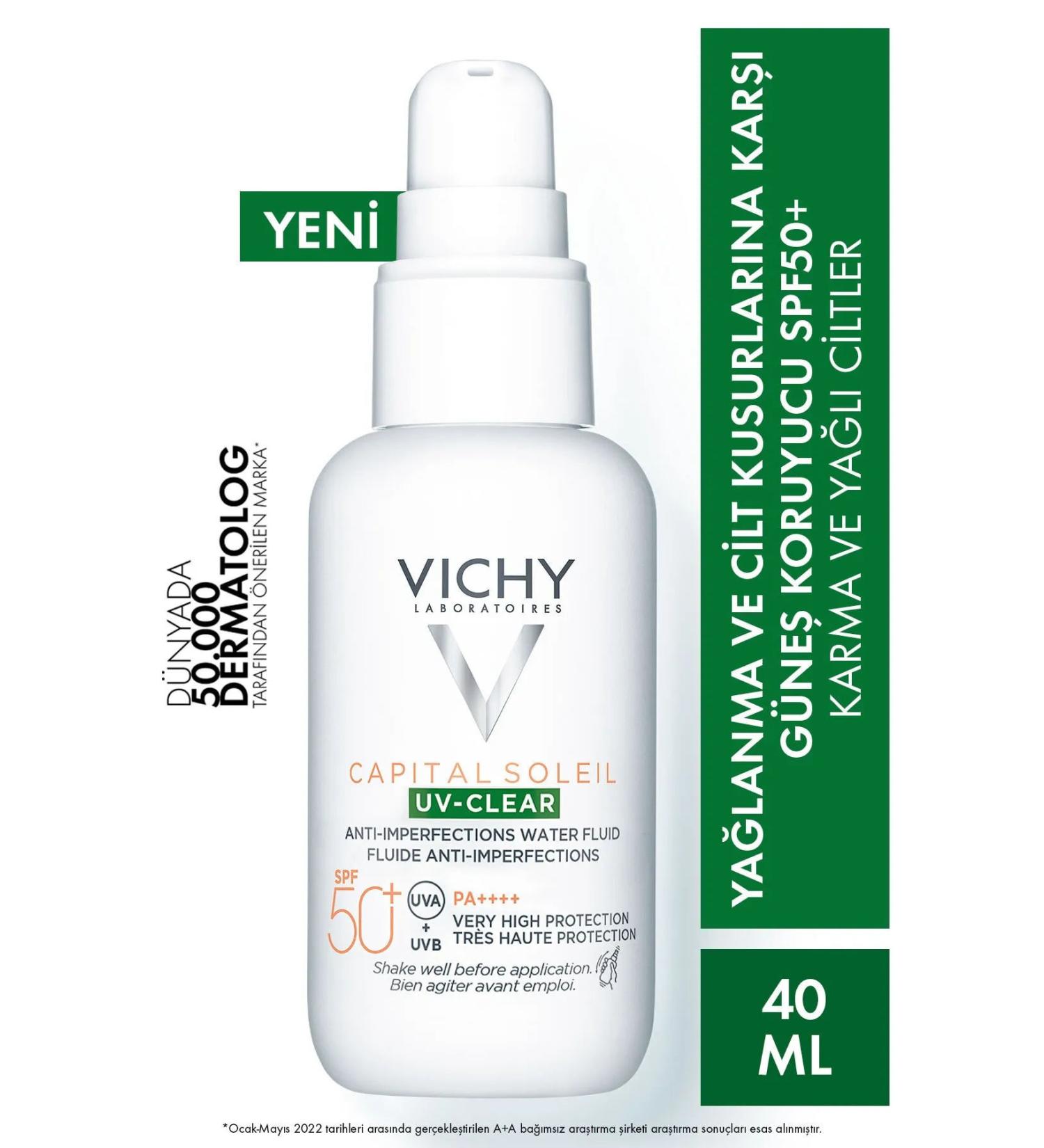 Vichy Capital Soleil UV-Clear Spf 50 Fluid Sunscreen 40 ml