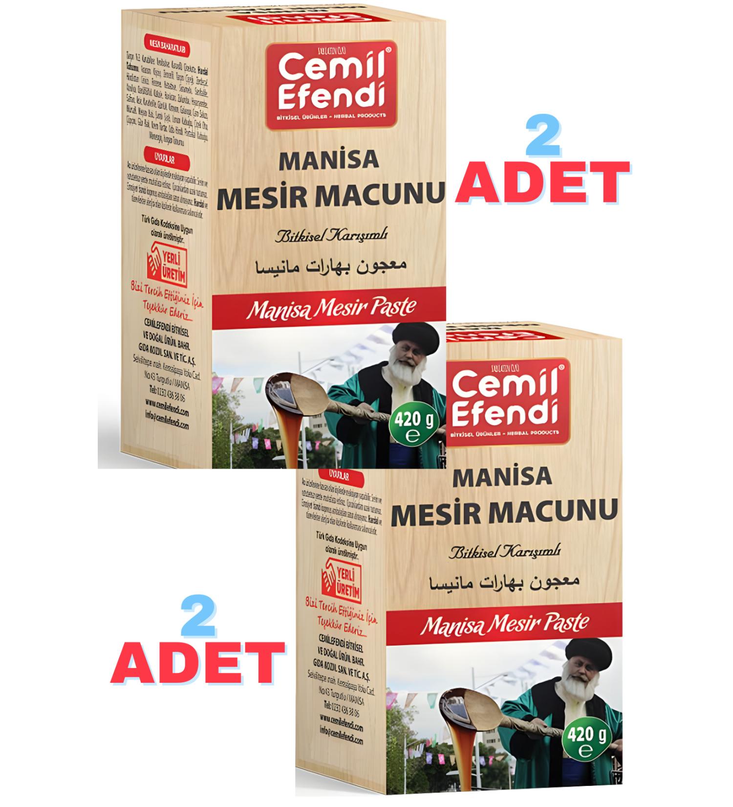Cemil Efendi Manisa Mesir Paste 2 Pieces 420 gr Glass Jar