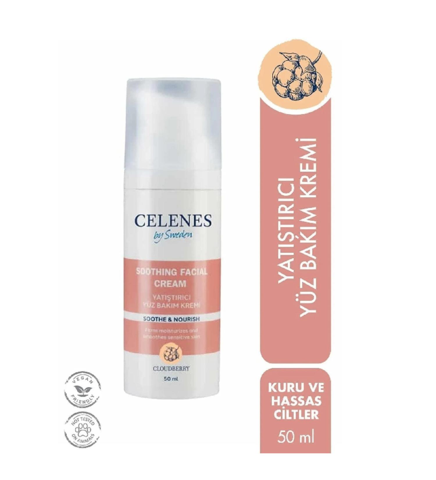 CELENS Celenes Cloudberry Soothing Face Care Cream Dry and Sensitive Skin 50 Ml - Buy Online on GoSupps.com