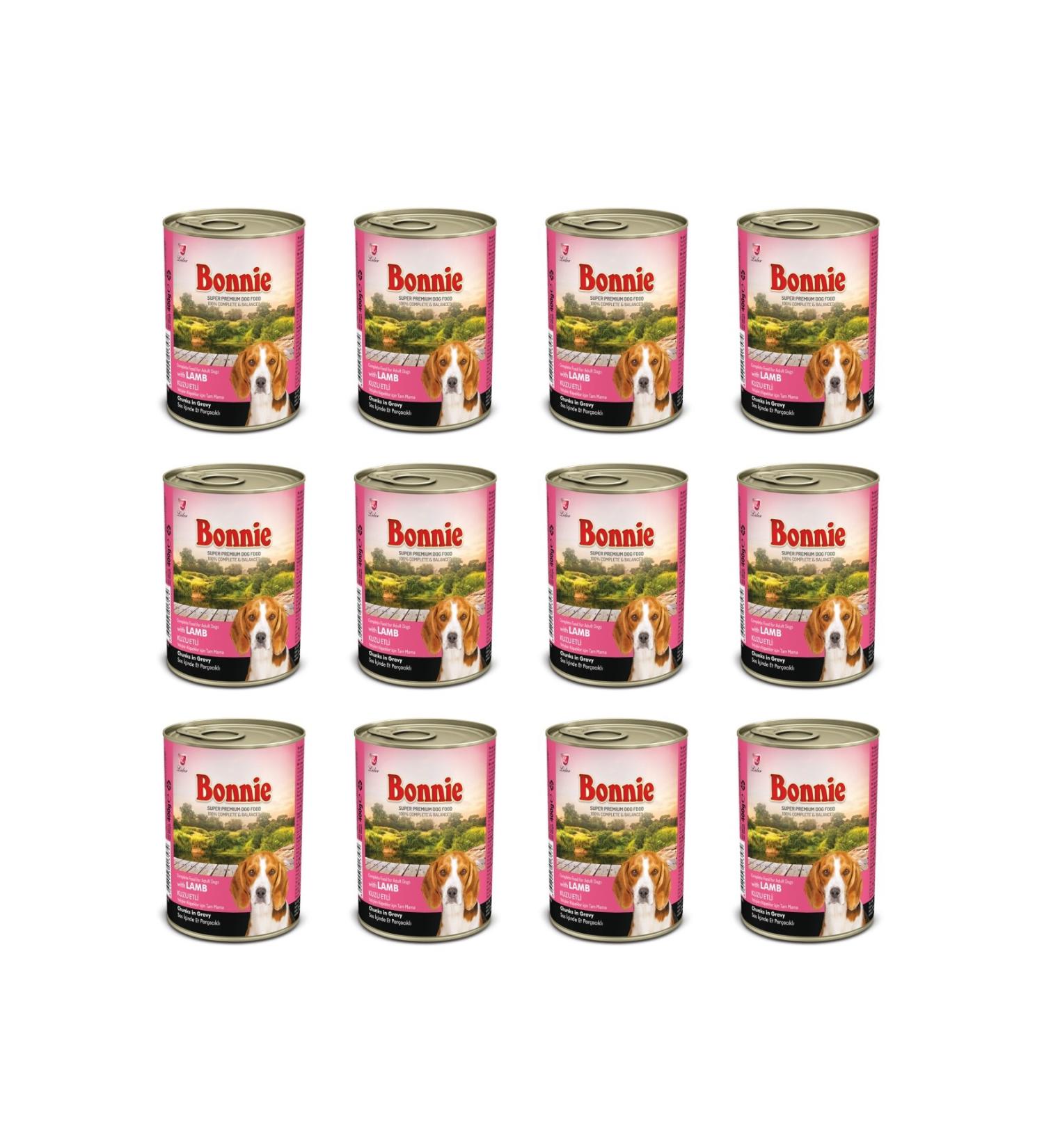 Bonnie Lamb Adult Dog Canned Food 400 gr X 12 Pieces