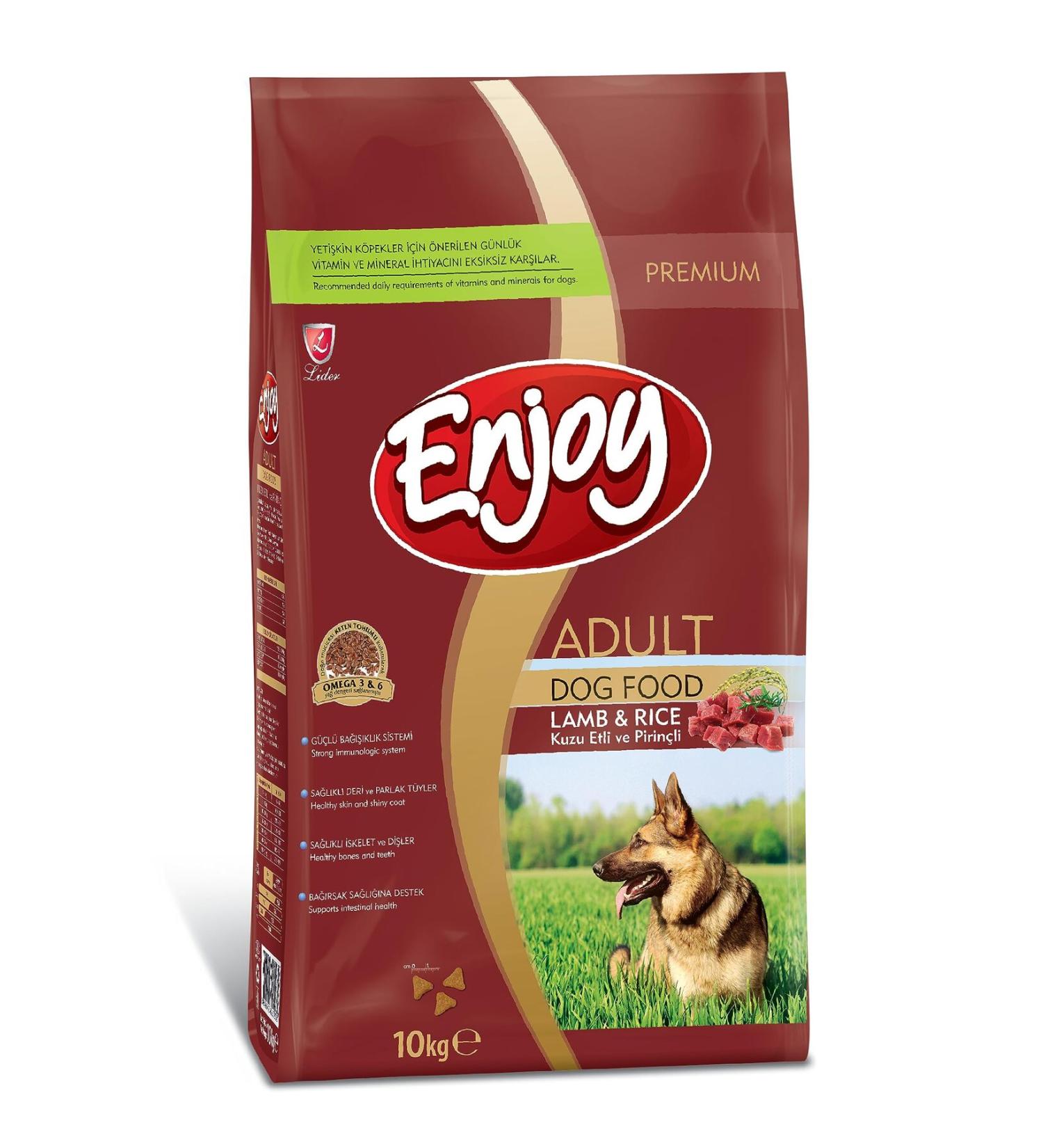 Enjoy Lamb Meat Rice Adult Dog Food 10 Kg