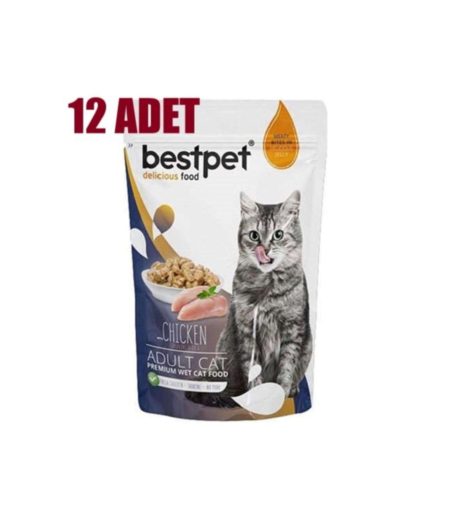 Bestpet Pouch Jelly Chicken Meat Cat Wet Food 85 Gr X12 Pieces