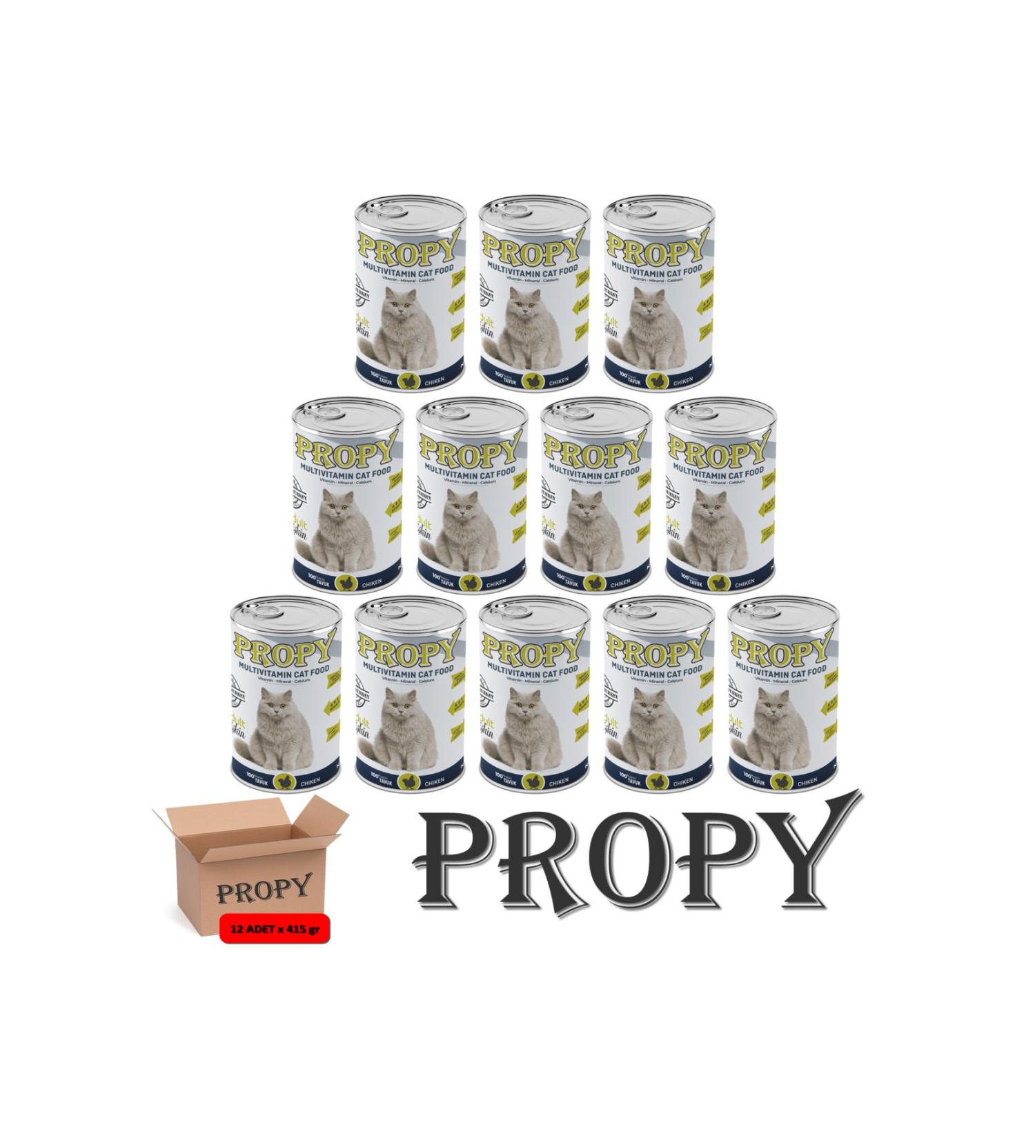 PROPY CHICKEN MEAT ADULT CAT CANNED FOOD 415 GR X 12 PIECES
