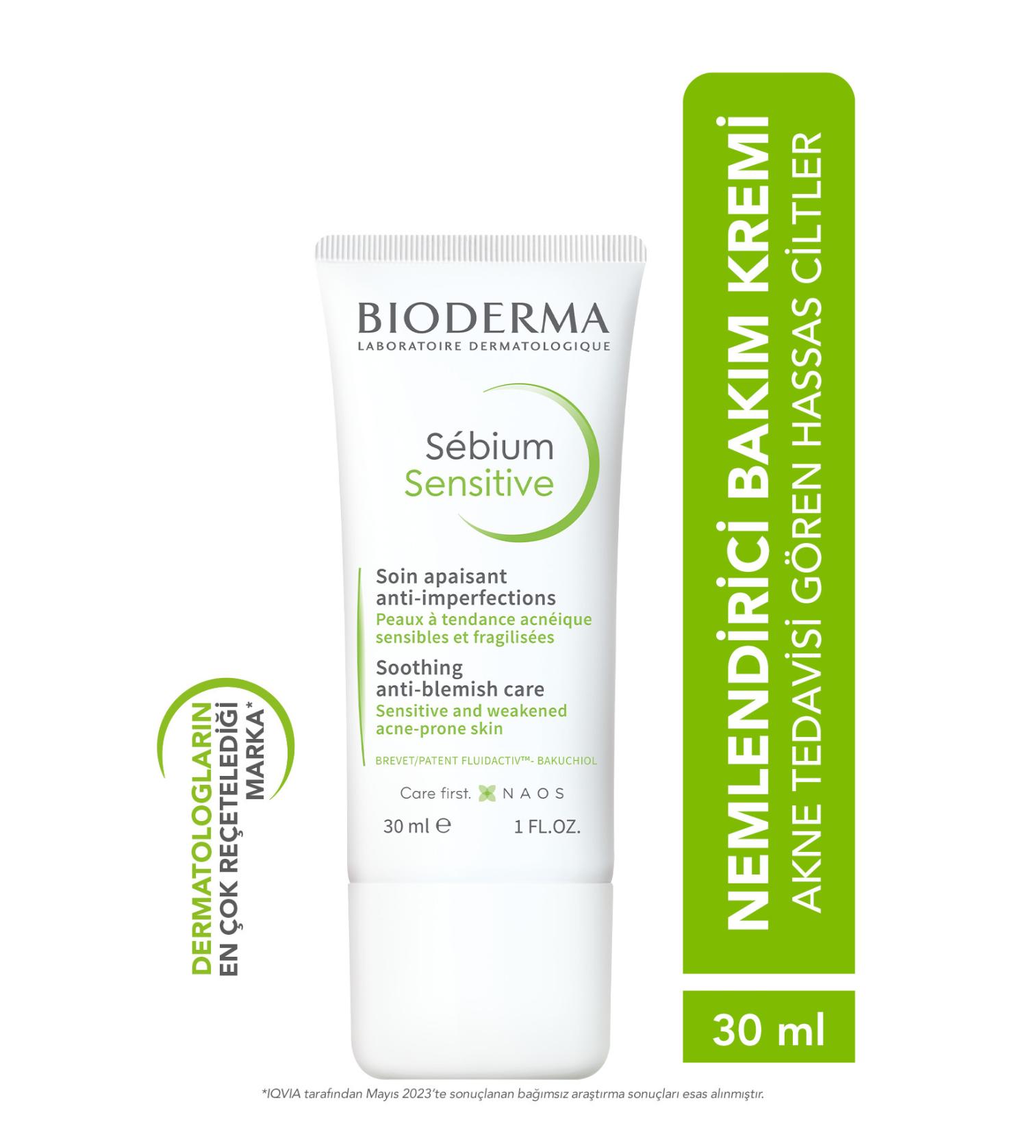 Bioderma Anti-Acne Moisturizer S bium Sensitive Care Cream for Acne-Prone Sensitive Skin 30 ML.. - Buy Online on GoSupps.com