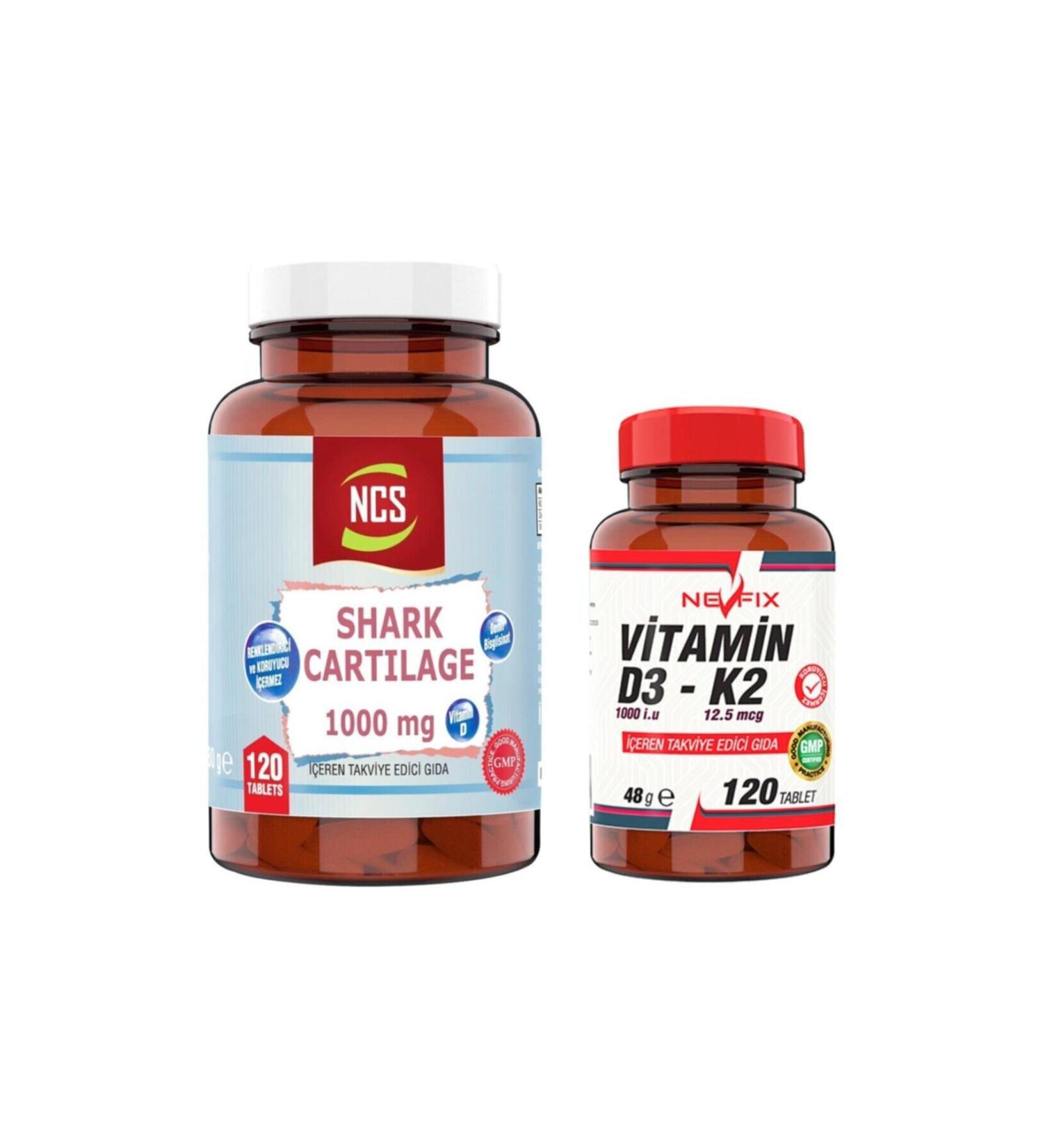 Ncs Shark Cartilage 120 Tablets & Nevfix Vitamin D120 Tablets