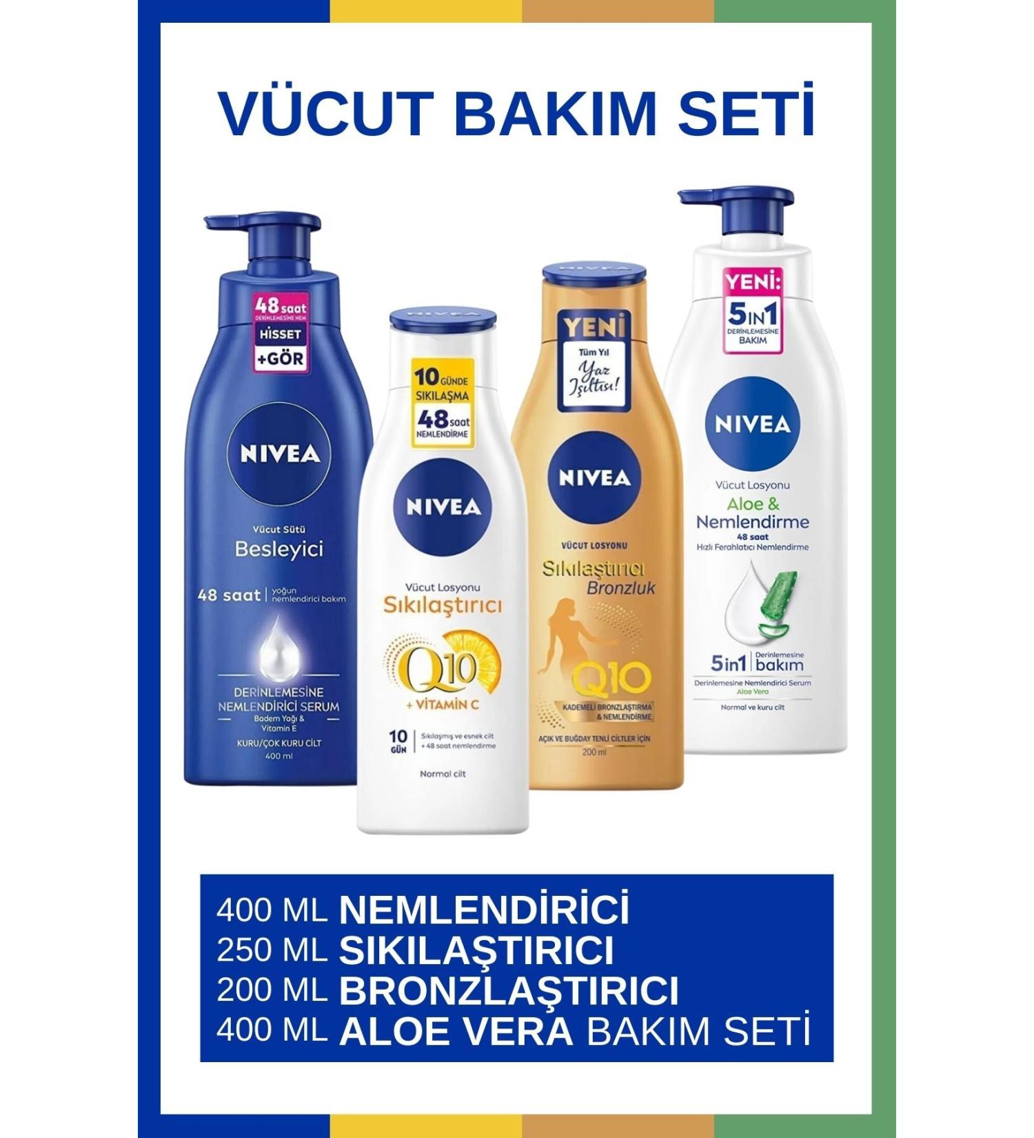 NIVEA Q10 Firming & Firming Bronzing Q10 & Body Milk & Aloe Vera Body Lotion