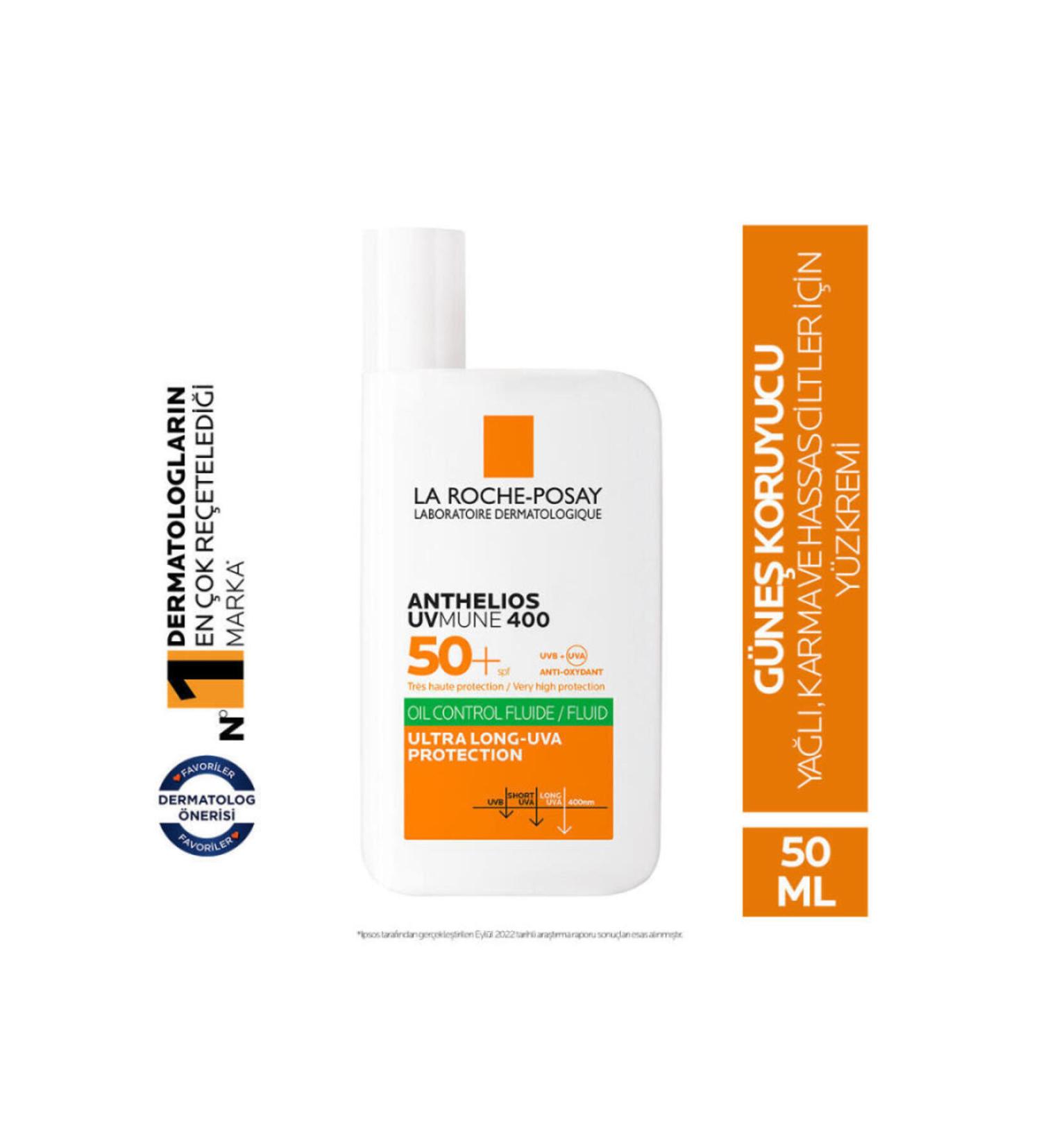 La Roche Posay Anthelios Oil Control Fluide SPF 50+ Sun Cream for Oily and Irregular Skin 50ml
